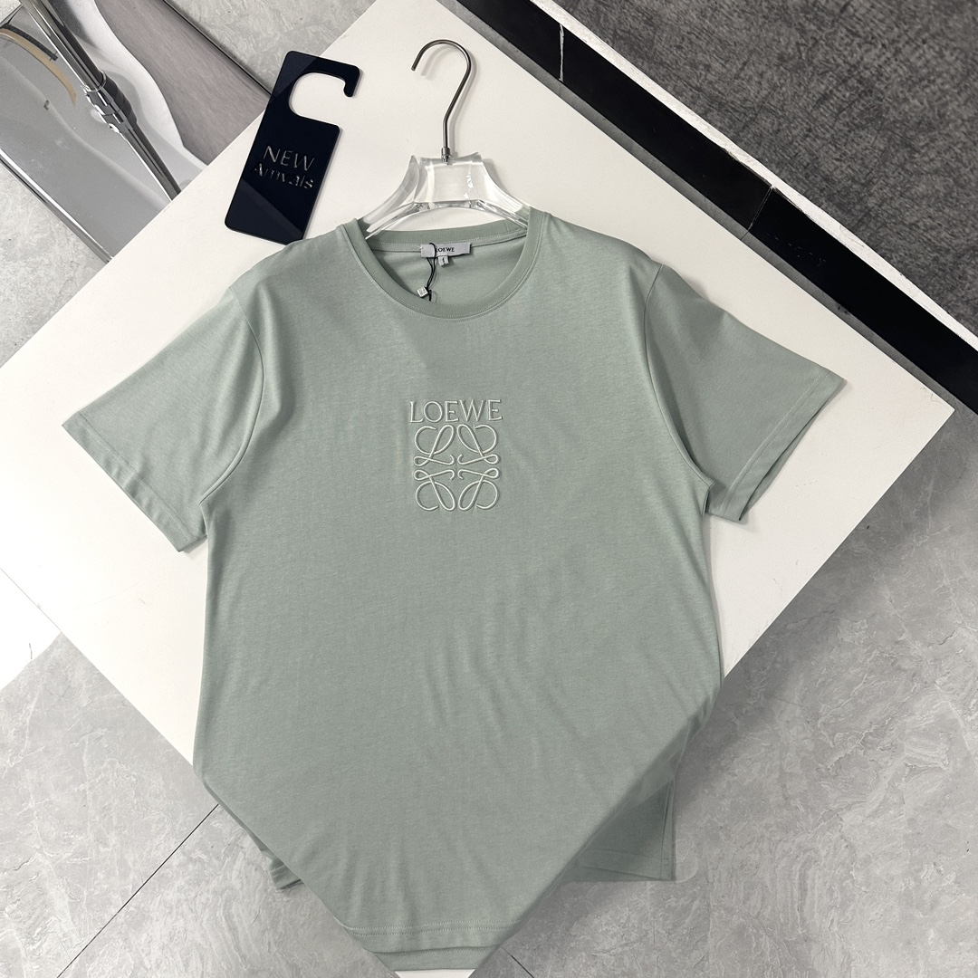 今季セール限定品 ロエベ ウェア偽物 純綿 Tシャツ トップス 半袖 シンプル 柔らかい 可愛い グリーン_3