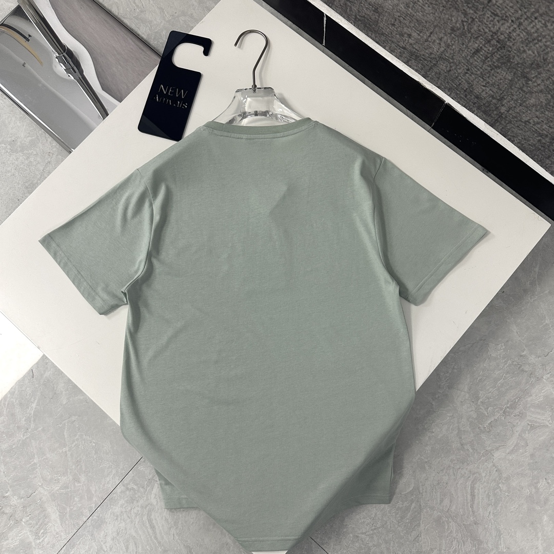 今季セール限定品 ロエベ ウェア偽物 純綿 Tシャツ トップス 半袖 シンプル 柔らかい 可愛い グリーン_4