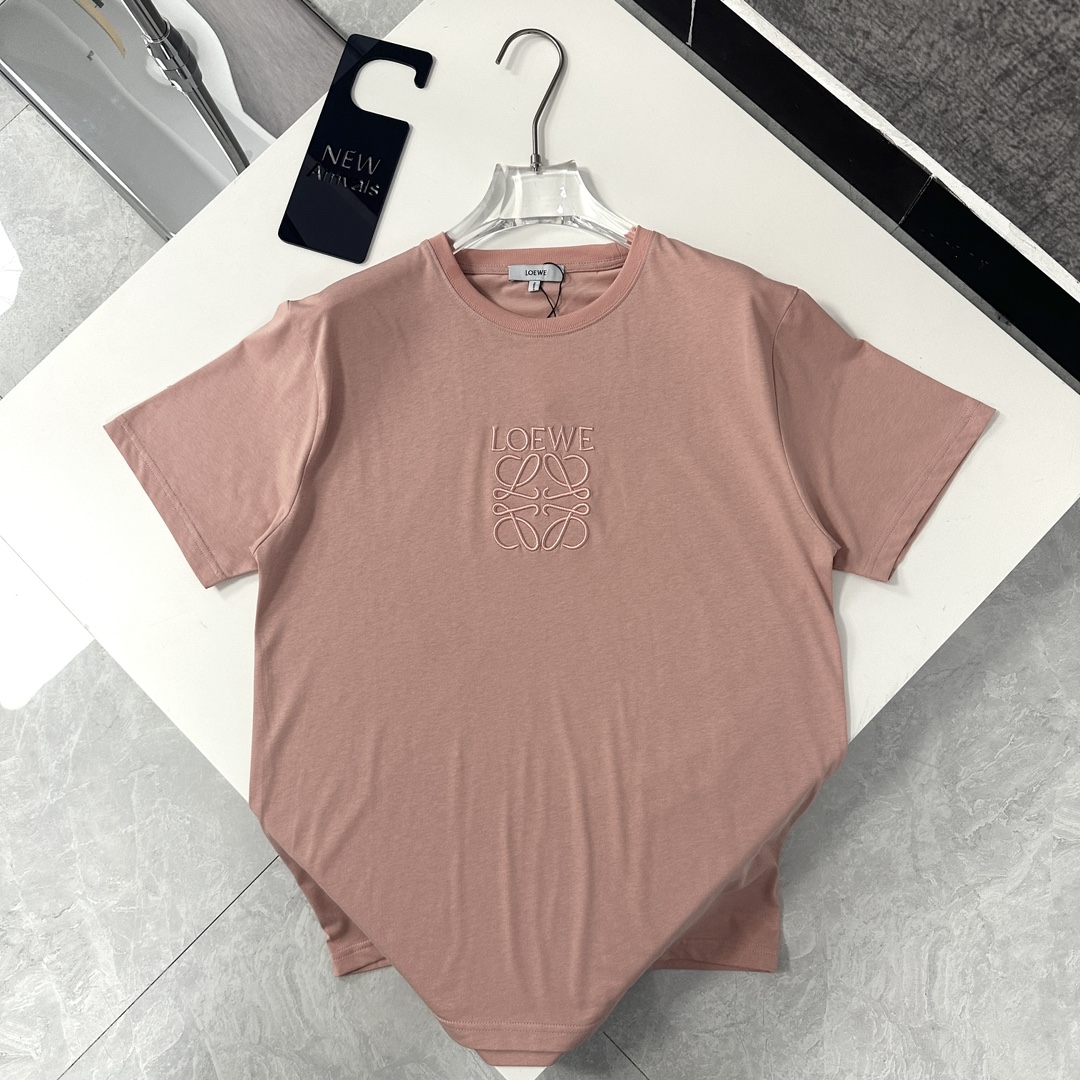 今季セール限定品 ロエベ tシャツ カルシファーＮ級品 純綿 Tシャツ トップス 半袖 シンプル 柔らかい 可愛い ピンク_3