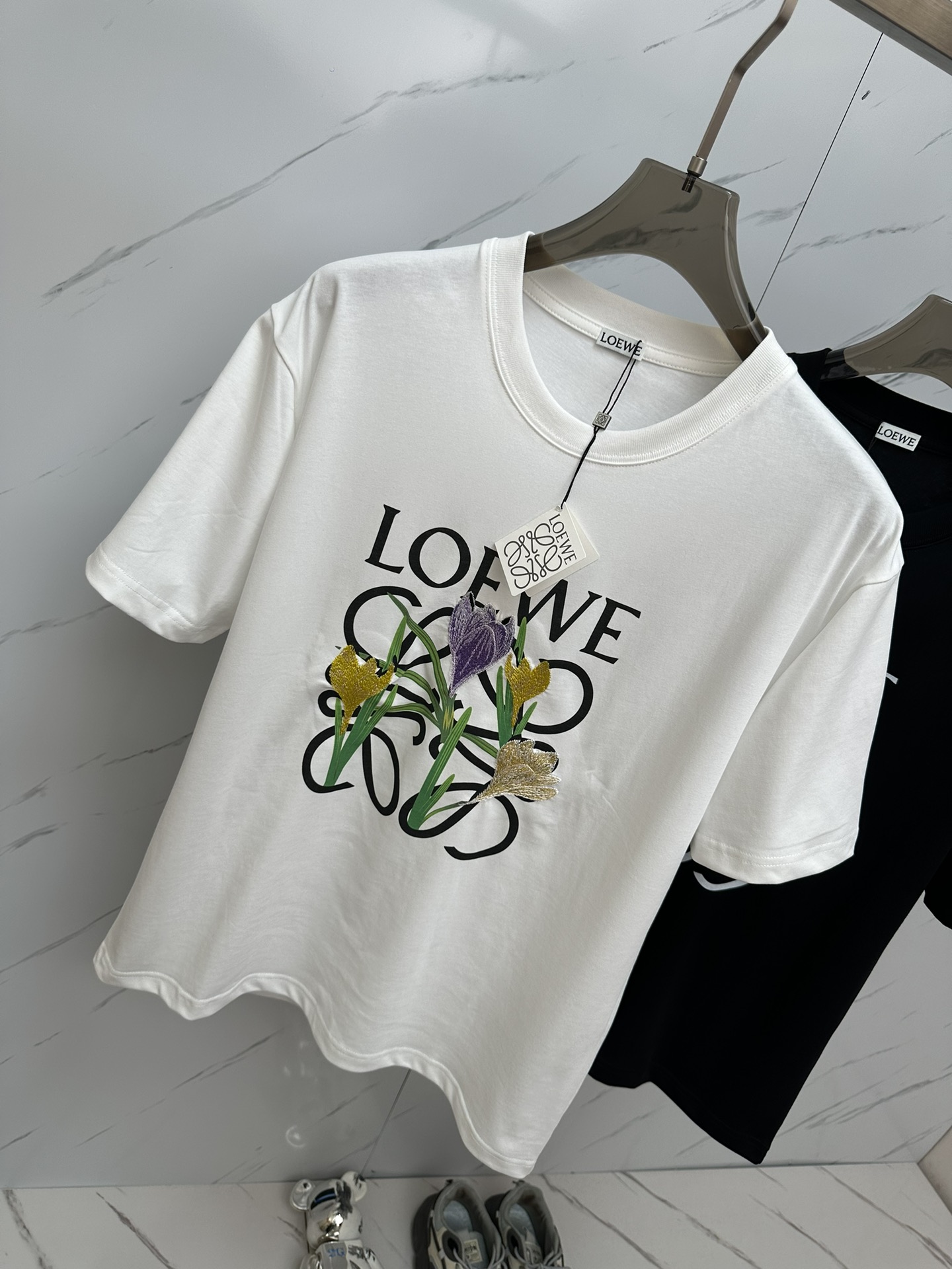 大人気個性がある雰囲気 ロエベ 犬 tシャツＮ級品 純綿 トップス 半袖 柔らかい ロゴプリント 大販売 ホワイト_5