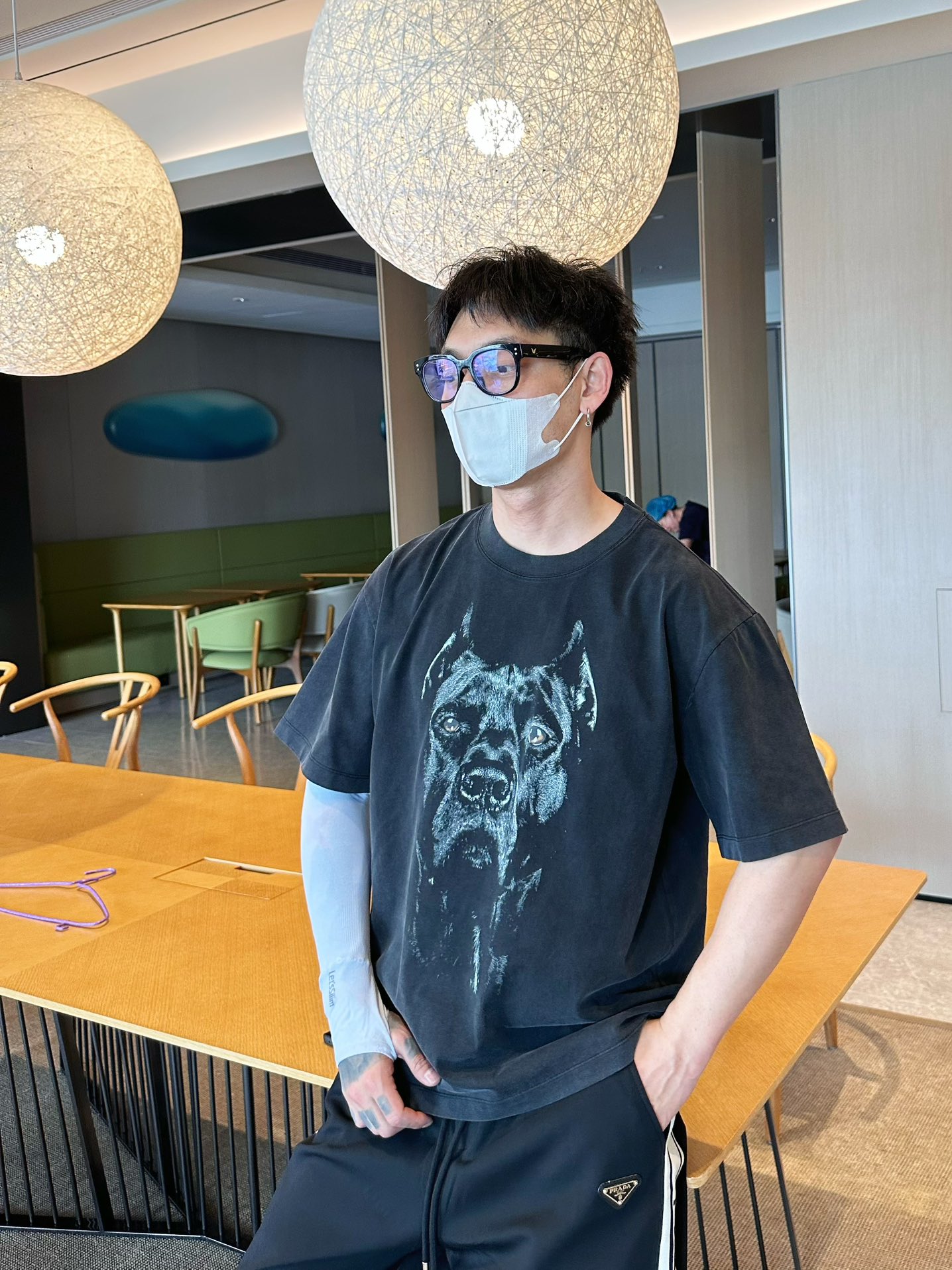 ジバンシィtシャツＮ級品 半袖 犬プリント 純綿 シンプル 男女兼用 トップス 爽やか 夏服 ブラック_7