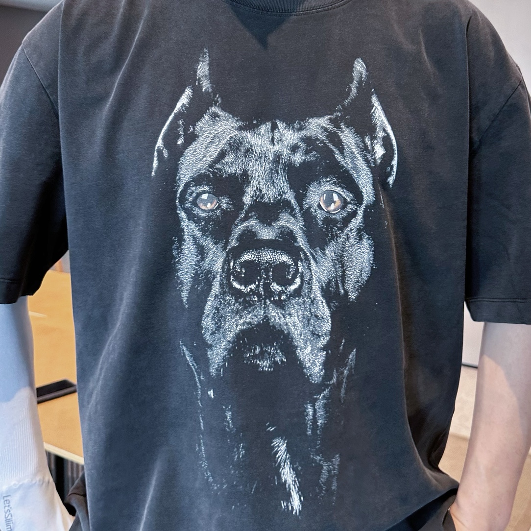 ジバンシィtシャツＮ級品 半袖 犬プリント 純綿 シンプル 男女兼用 トップス 爽やか 夏服 ブラック_8