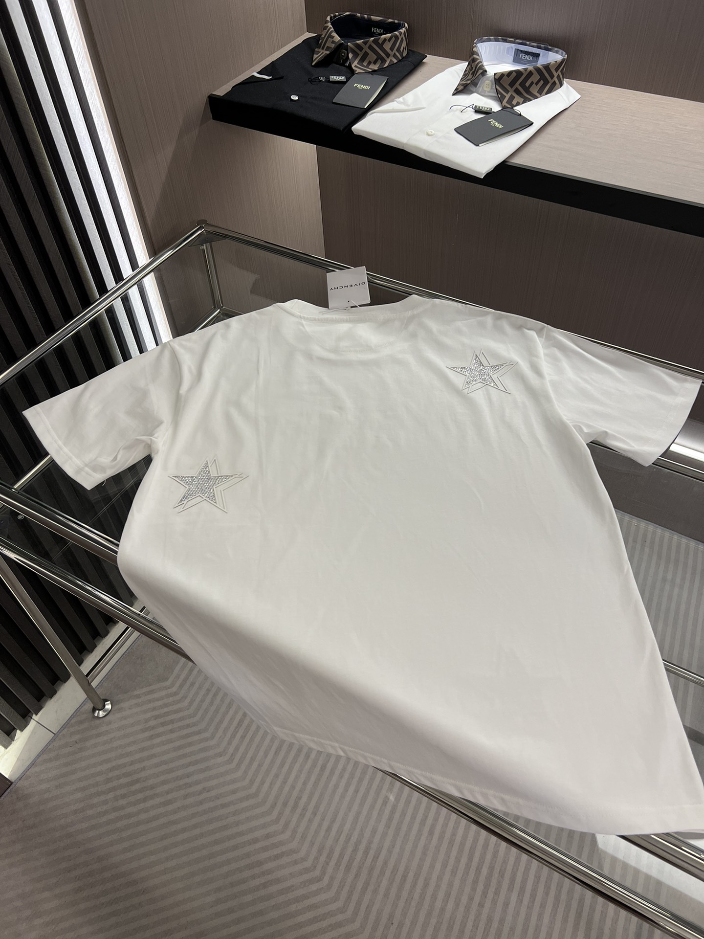 人気定番 ジバンシィ セットアップスーパーコピー 半袖 プリント 純綿 シンプル トップス Tシャツ ホワイト_9