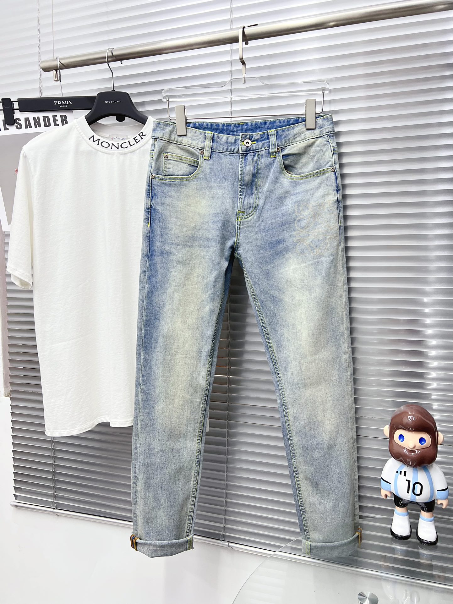ロエベ ハーフパンツ偽物 デニム ジーンズ ズボン 通勤 カジュアルズボン 人気新品 ファッション 美脚 ブルー_1