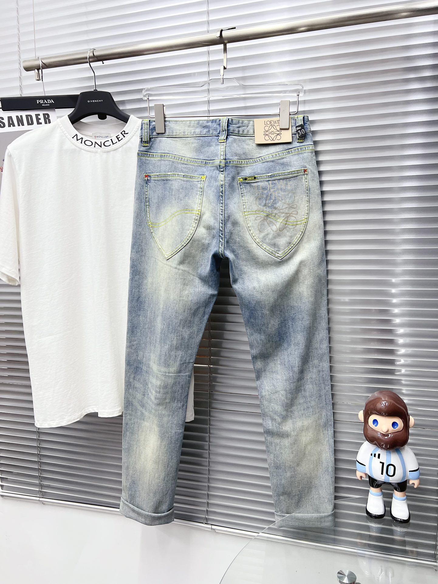 ロエベ ハーフパンツ偽物 デニム ジーンズ ズボン 通勤 カジュアルズボン 人気新品 ファッション 美脚 ブルー_2