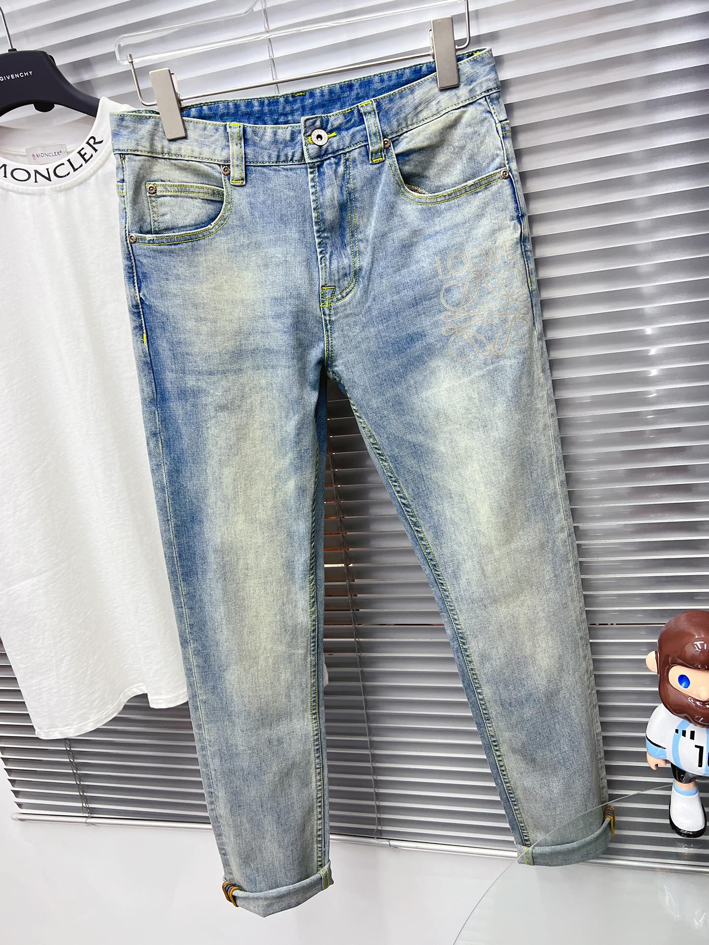 ロエベ ハーフパンツ偽物 デニム ジーンズ ズボン 通勤 カジュアルズボン 人気新品 ファッション 美脚 ブルー_3