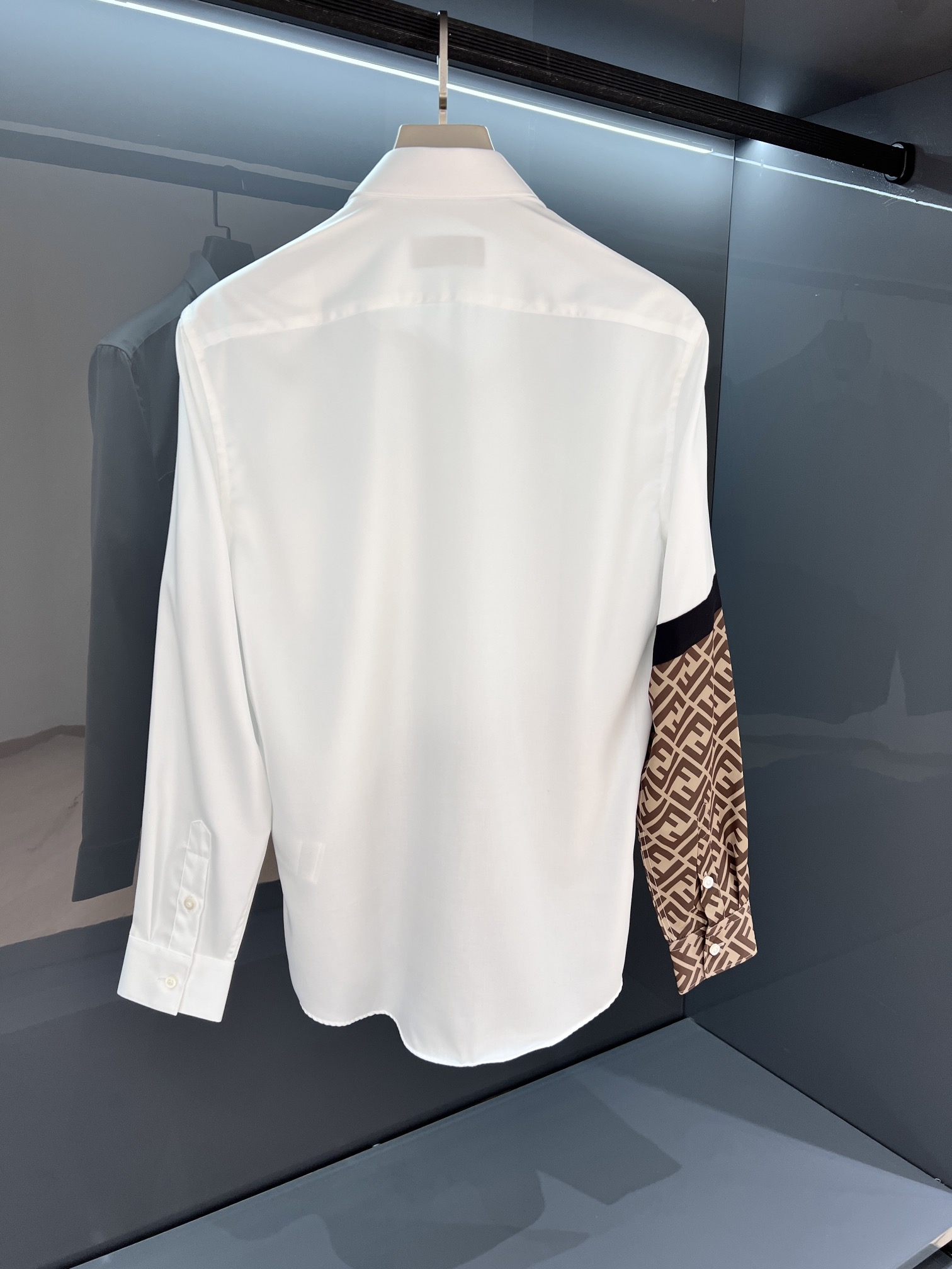 fendi シャツ偽物 長袖トップス シンプル 純綿 春夏新作 ファッション 人気定番 ビジネス メンズ ホワイト_2