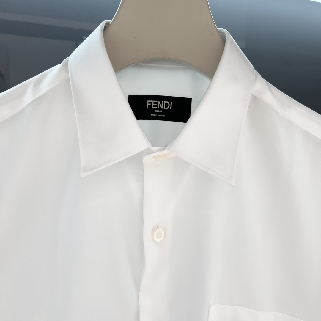 fendi シャツ偽物 長袖トップス シンプル 純綿 春夏新作 ファッション 人気定番 ビジネス メンズ ホワイト_5