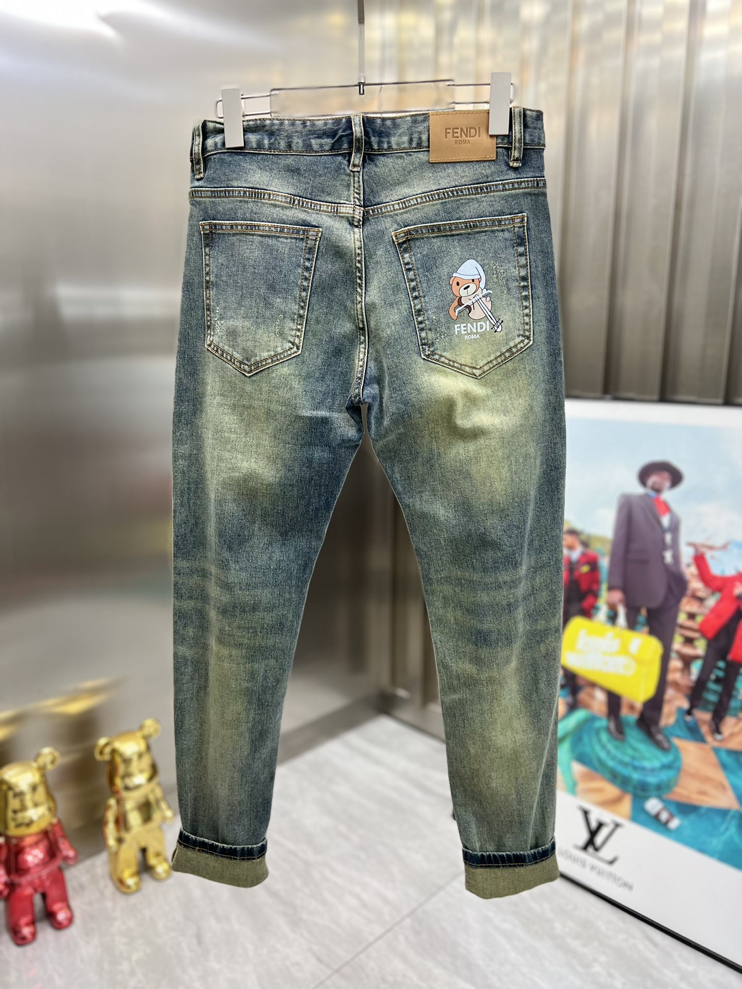 フェンディ リボンコピー デニム素材 ズボン パンツ シンプル 最新品 ファッション感 グレイ_8