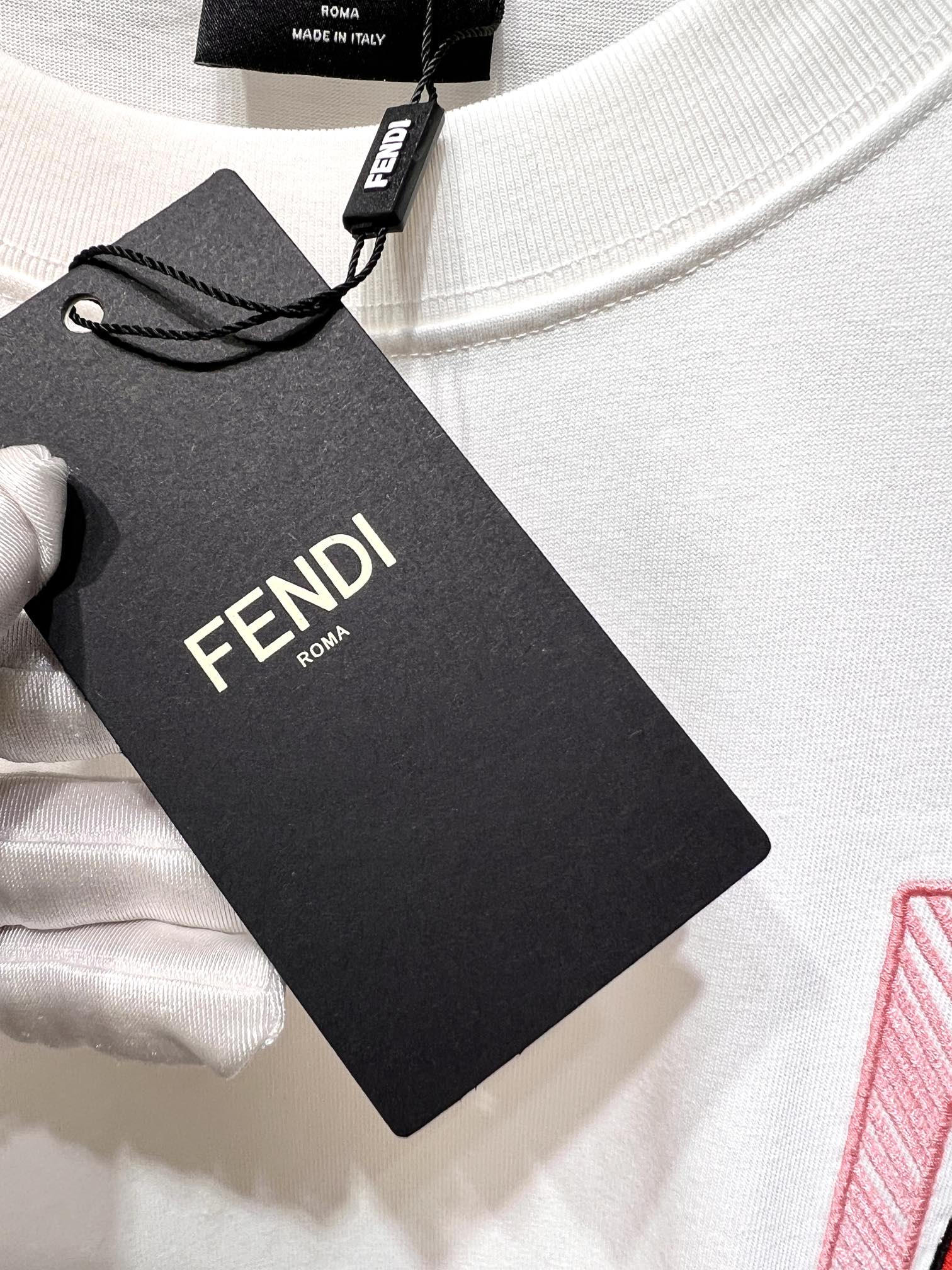 fendi t シャツ ロゴスーパーコピー トップス  純綿熊プリント 柔らかい シンプル 男女兼用 ホワイト_6