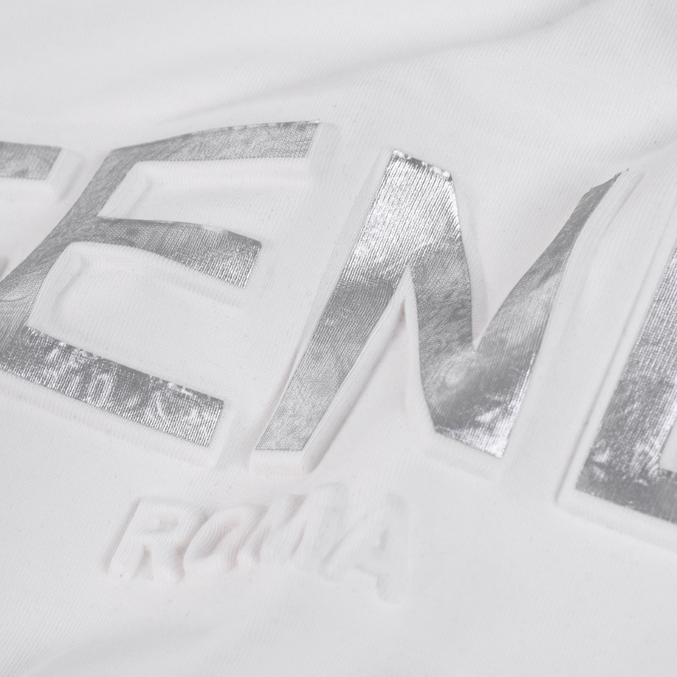 高級感溢れる fendi ハイネック t シャツ偽物 トップス 純綿 柔らかい シンプル ロゴプリント ホワイト_7