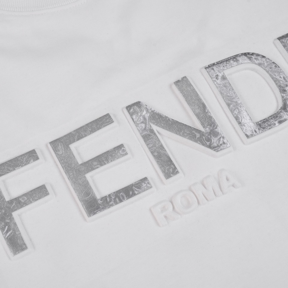 高級感溢れる fendi ハイネック t シャツ偽物 トップス 純綿 柔らかい シンプル ロゴプリント ホワイト_8