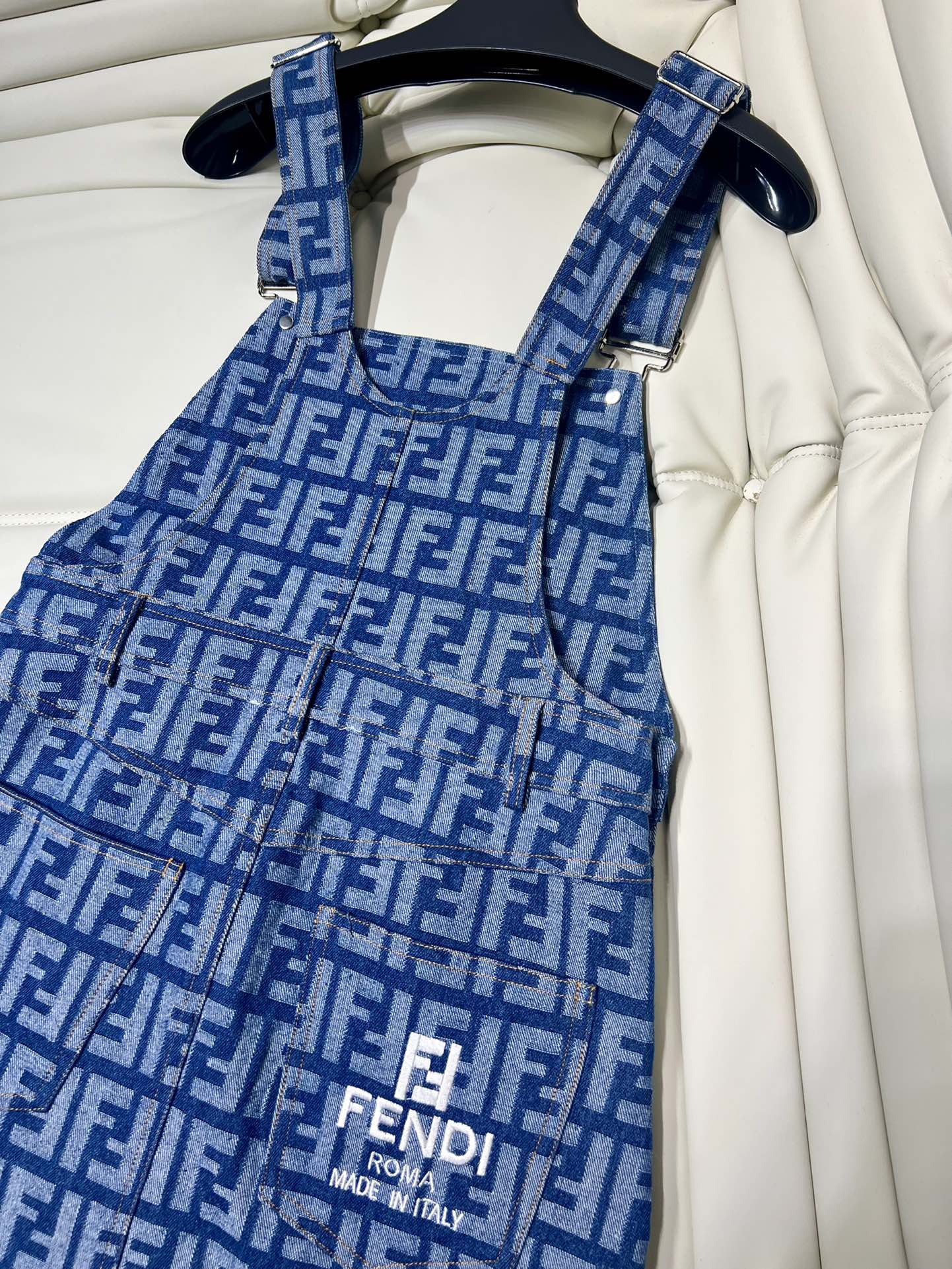 fendi fila ワンピーススーパーコピー スカート キャミソール デニム素材 少女感 ファッション ブルー_6