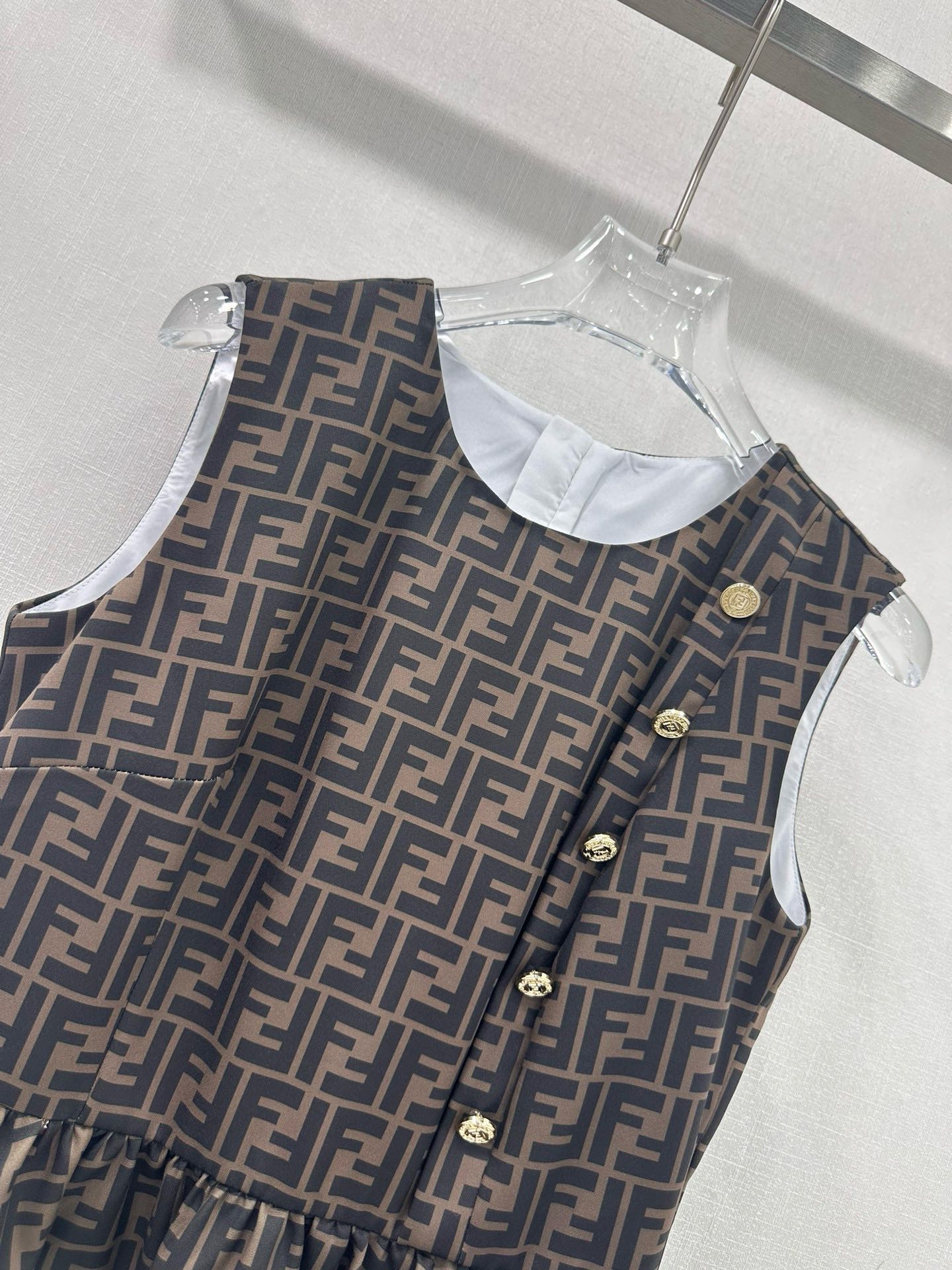 fendi シャツ ワンピースコピー スカート 無袖 花柄 人気定番 デザインがいい ファッション ブラウン_5