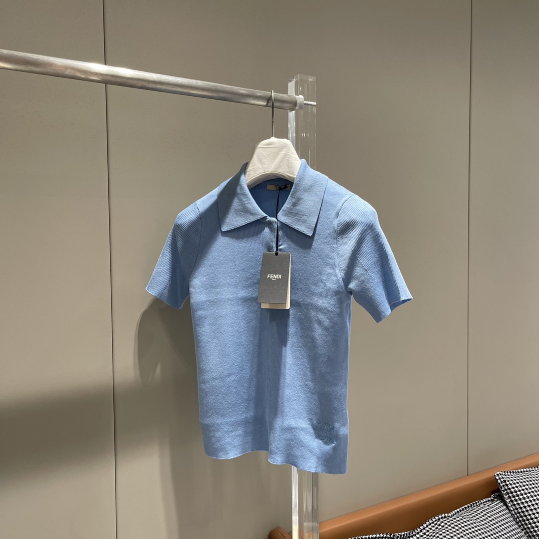 最新の2024年 フェンディポロシャツ偽物 爆買 夏服 半袖 ポロシャツ トップス シンプル 2色可選_7