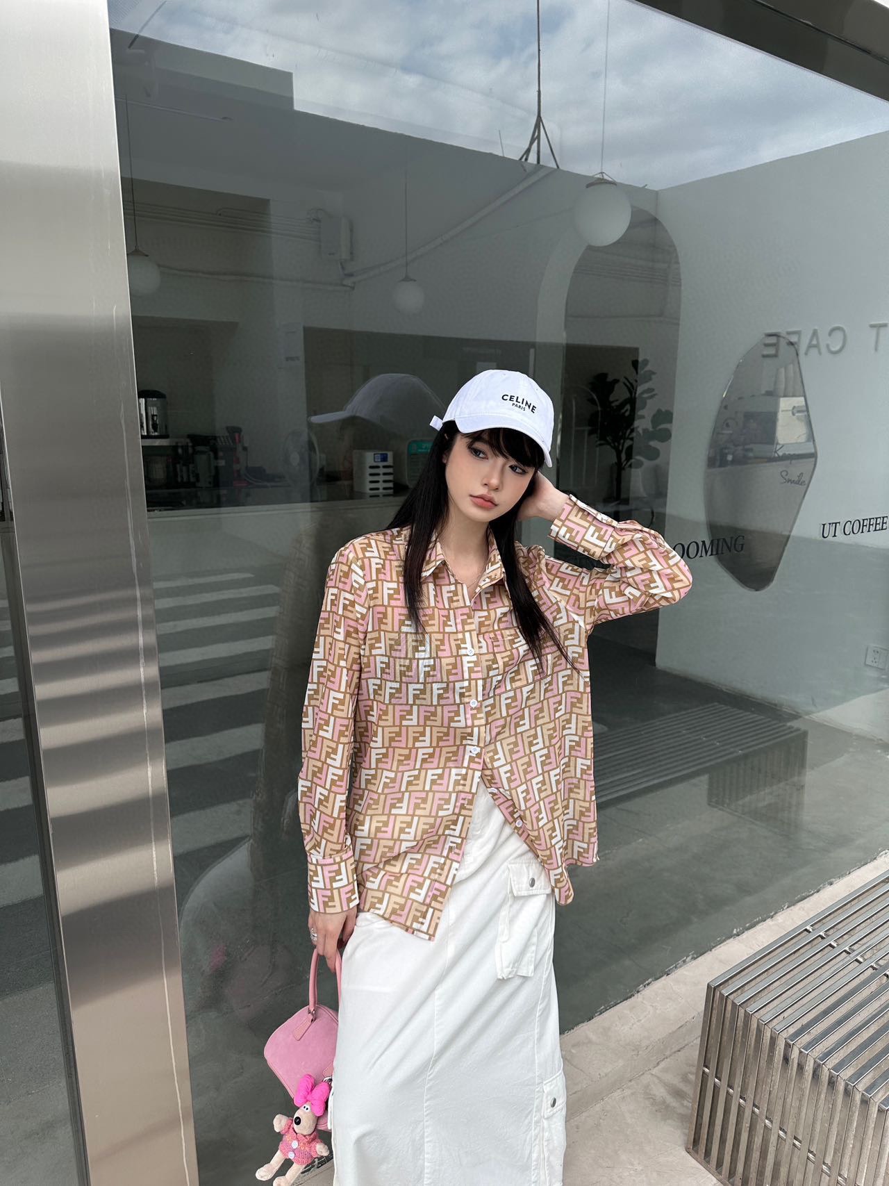 お値打ち価格 fendi シャツスーパーコピー 日焼け止め服 トップス 長袖シャツ 花柄 プリント シルク ブラウン_7