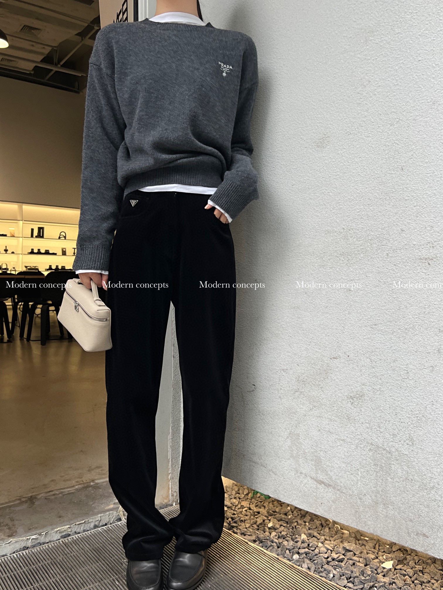 prada ズボンコピー カジュアルパンツ 厚い ファッション 人気新作 通気性いい ブラック_5