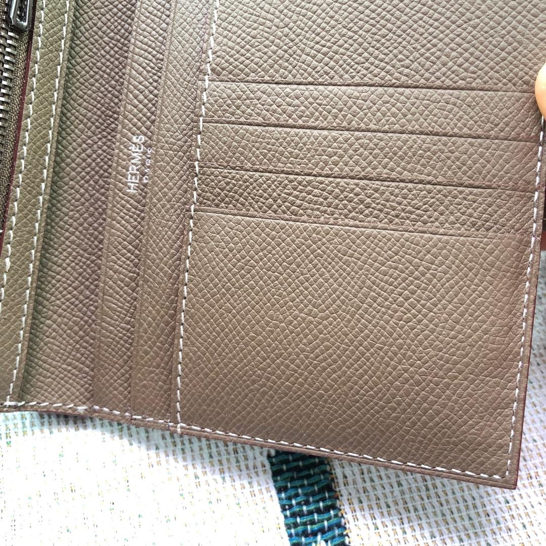 海外セレブ定番愛用レディース エルメス ショルダー財布 公式偽物エプソムレザー　大容量　BEARN_7