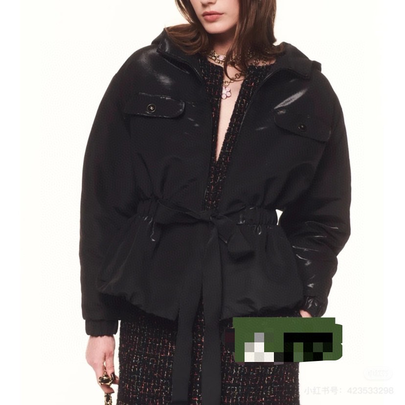 2024年のお買い得品 chanel ジャケット ツイードコピー アウター トップス 暖かい 柔軟 純綿 フード付き ブラック_8