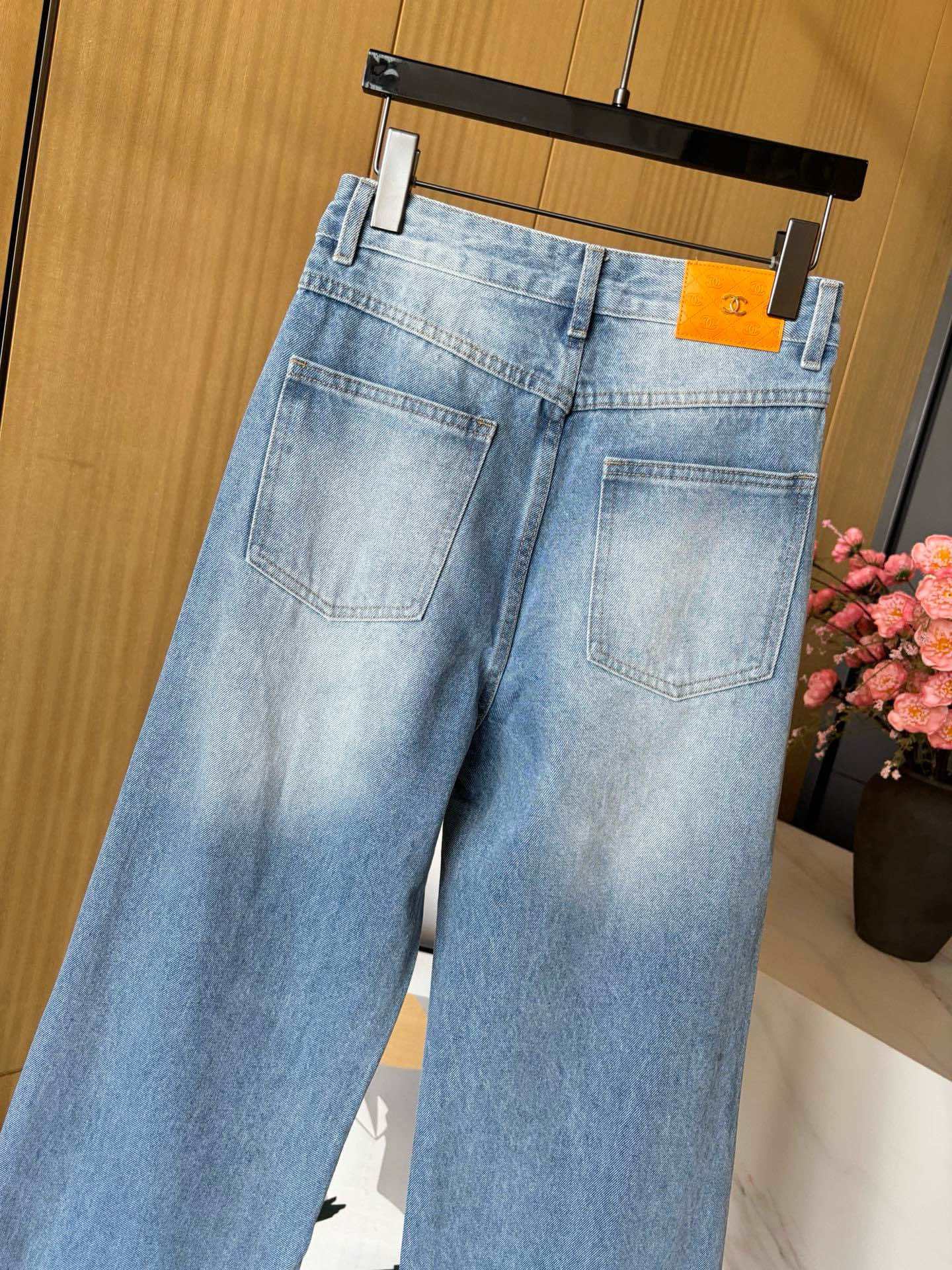 シャネル パンツＮ級品 ジーンズ カジュアルズボン デニム素材 ロゴプリント 筒形 可愛い ブルー_7