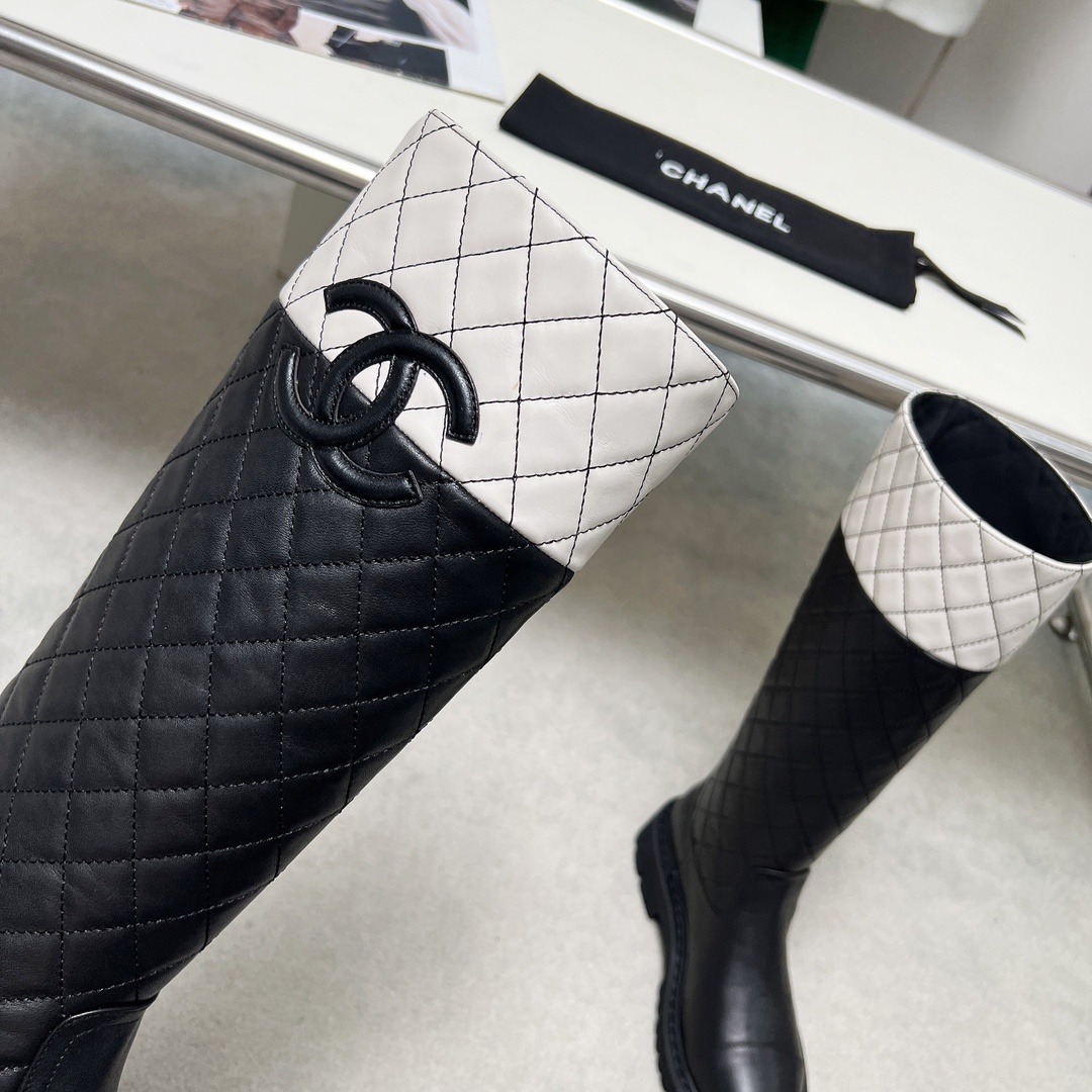 超人気 シャネルシューズサイズコピー ブーツ ハイカット 厚底 あるきやすい 保温 レディ ブラック_3