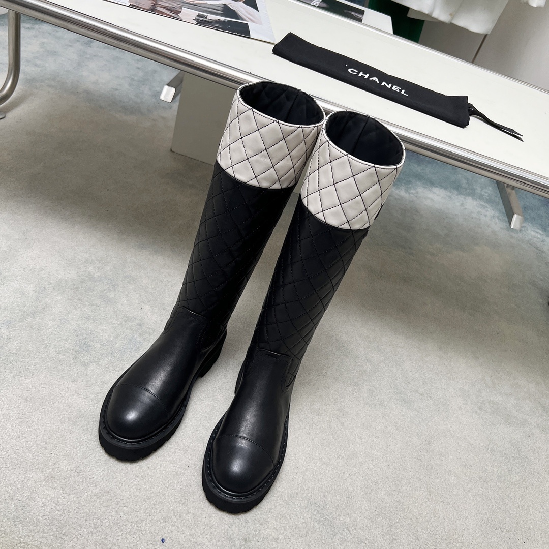 超人気 シャネルシューズサイズコピー ブーツ ハイカット 厚底 あるきやすい 保温 レディ ブラック_6