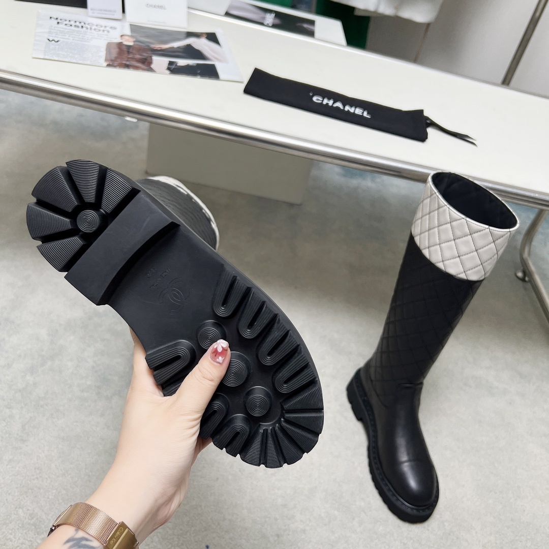 超人気 シャネルシューズサイズコピー ブーツ ハイカット 厚底 あるきやすい 保温 レディ ブラック_9