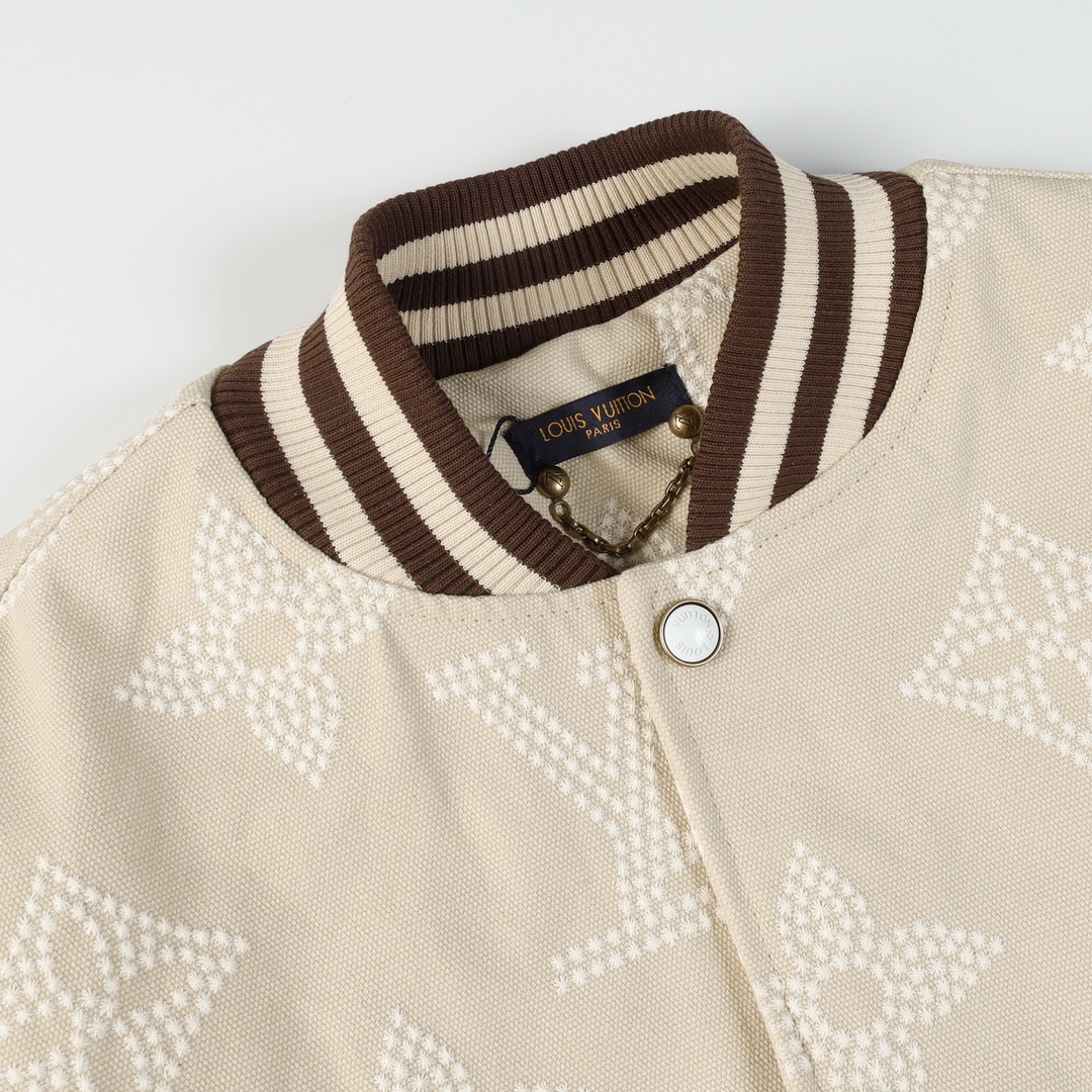 高品質 ヴィトン テーラードジャケットＮ級品 野球服 アウター 刺繍 純綿 トップス 柔軟 ブラウン_2