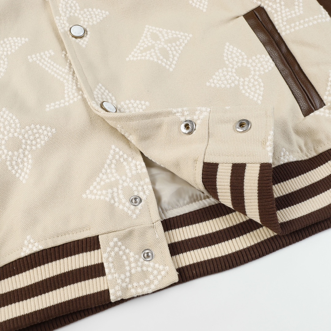 高品質 ヴィトン テーラードジャケットＮ級品 野球服 アウター 刺繍 純綿 トップス 柔軟 ブラウン_6