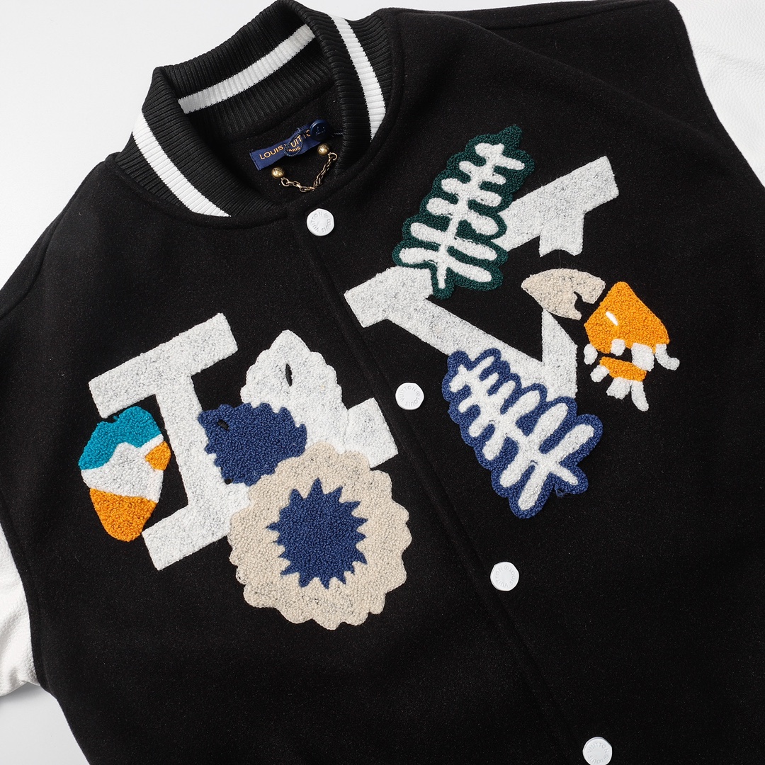 お値打ち価格 ルイヴィトンナイロンジャケット激安通販 野球服 アウター 刺繍 純綿 トップス 柔軟 ブラック_2
