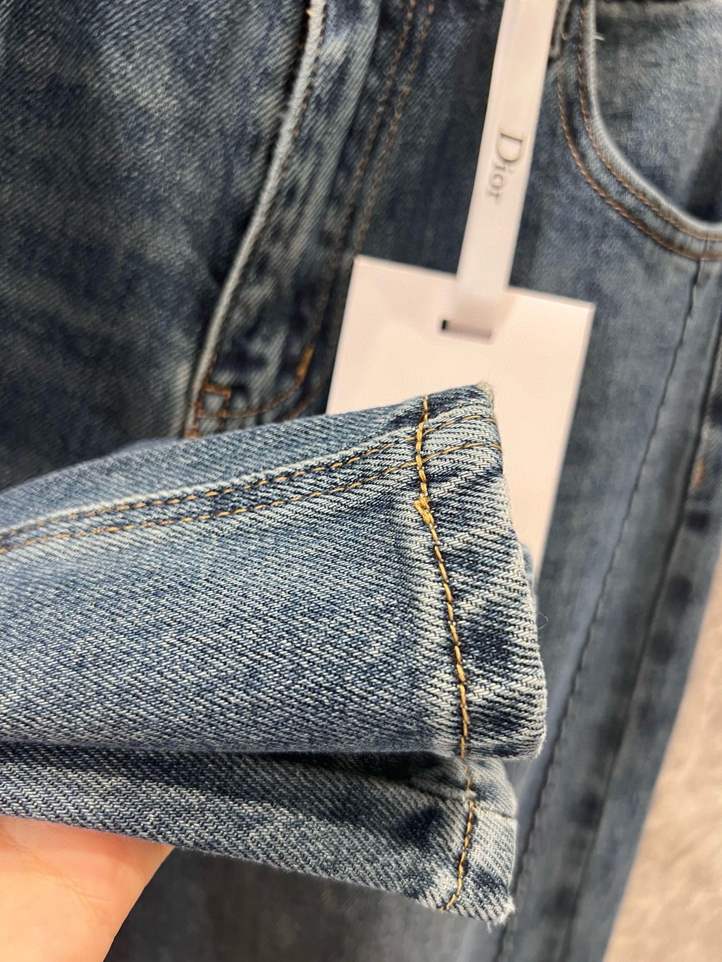 大販売 ディオールジーンズコピー デニム パンツ 弾性がいい シンプル 柔らかい 筒形ズボン ブルー_16