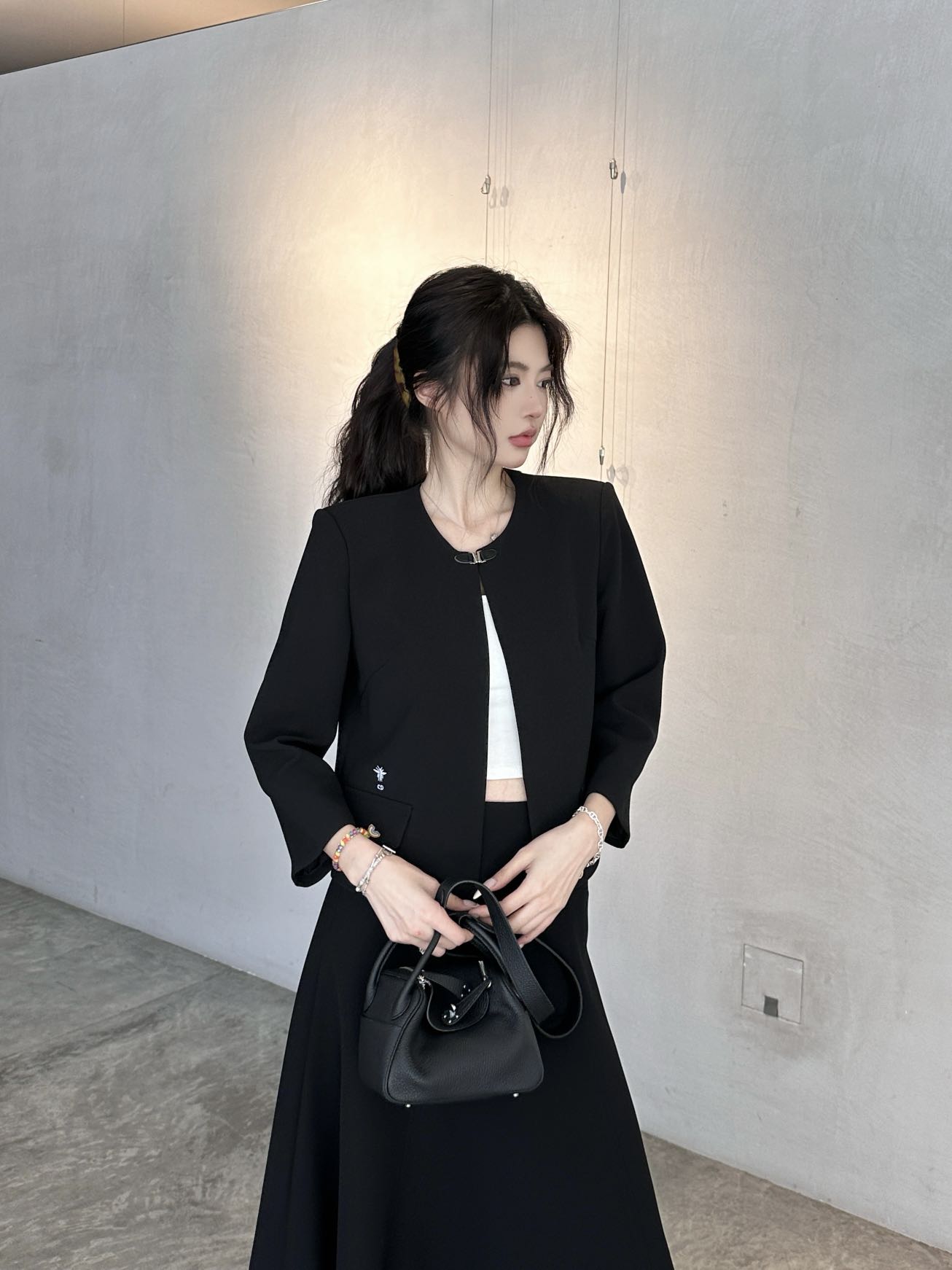 ディオール トップス偽物 中袖 セクシー 通勤　ビジネス 優雅 柔軟 レディ ブラック_16