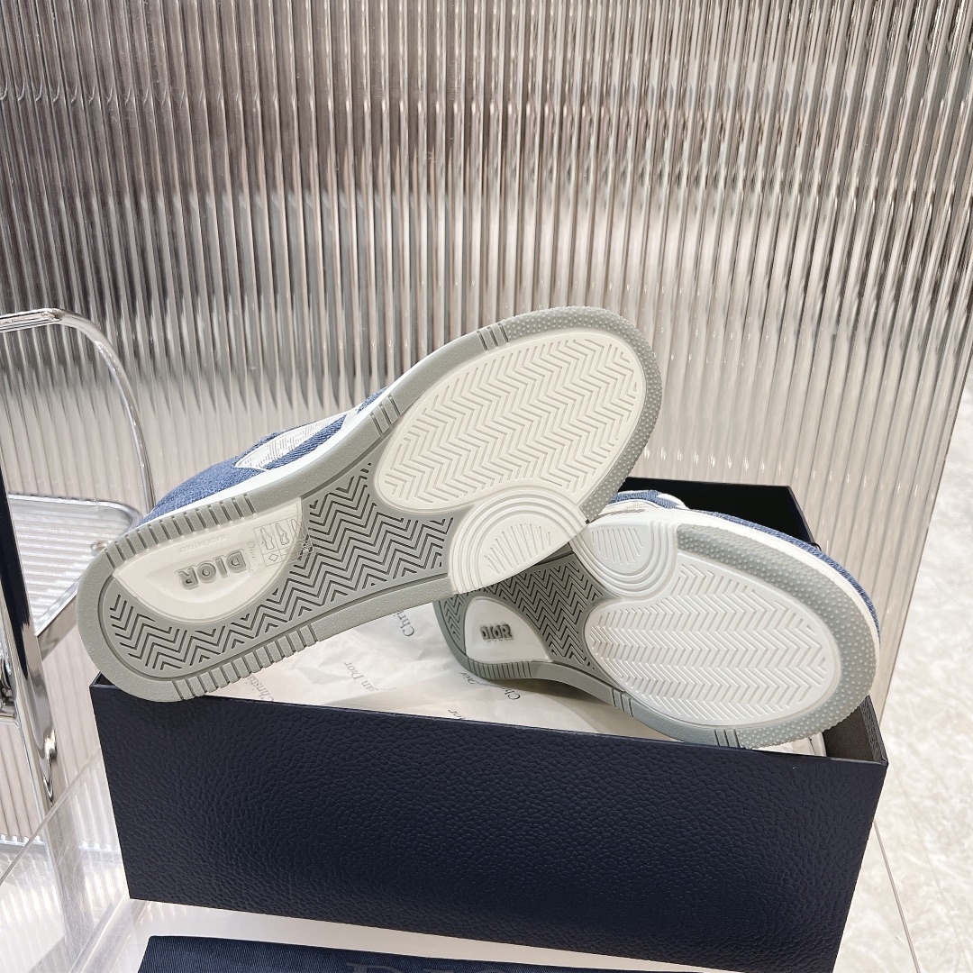 dior スニーカーコピー ゴム底 カップル 柔軟 歩きやすい 抗菌防臭 カジュアルシューズ 日常 ブルー_2