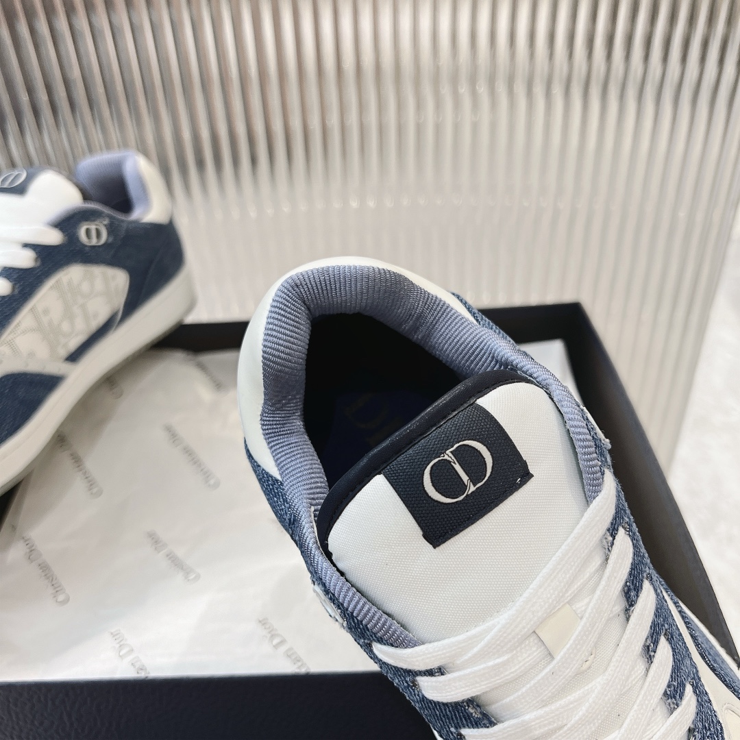dior スニーカーコピー ゴム底 カップル 柔軟 歩きやすい 抗菌防臭 カジュアルシューズ 日常 ブルー_8