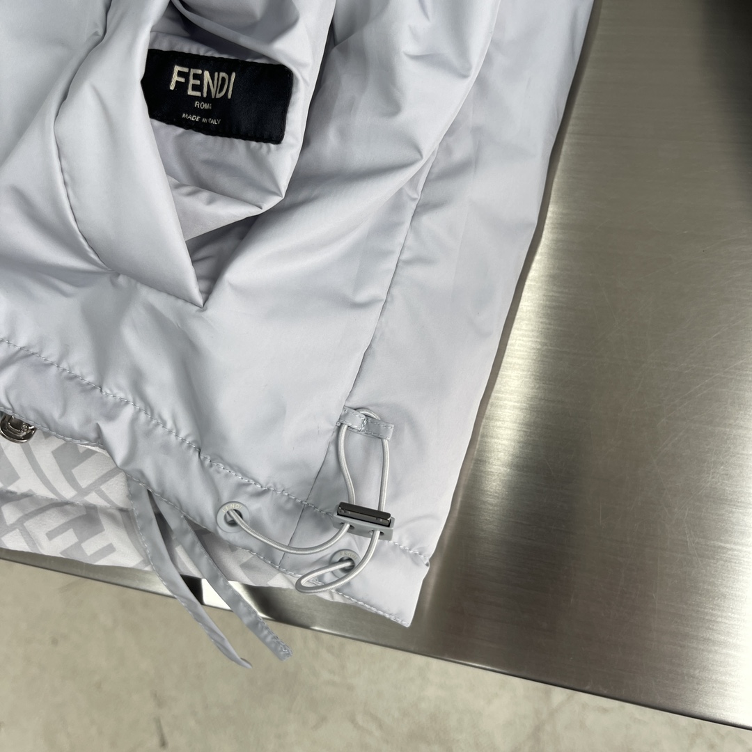 fendi アウターコピー ジャケット 両面兼用 トップス 保温 暖かい フード付き シンプル グレイ_6