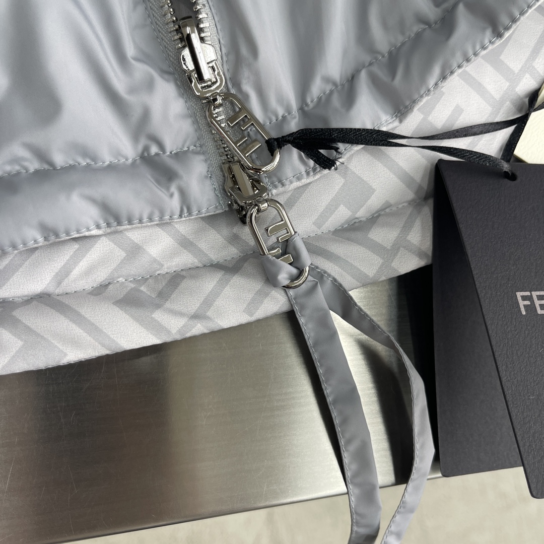 fendi アウターコピー ジャケット 両面兼用 トップス 保温 暖かい フード付き シンプル グレイ_7