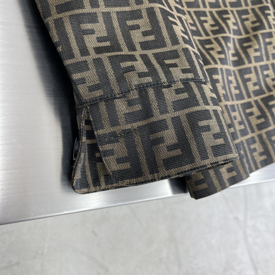 fendi カッター シャツコピー ビジネス 通勤 トップス 花柄 高級品 シンプル 柔らかい ブラウン_7
