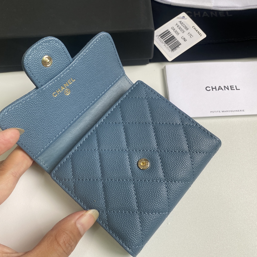 シャネル 長 財布 レディーススーパーコピー ファッション 優雅 三つ折り 本革 レザー A82288 ブルー_5