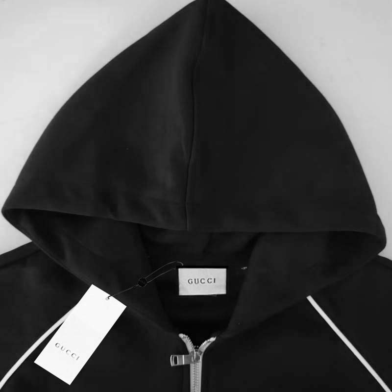 gucci ジャンパーコピー フード付き 触り心地が良い 純綿 トップス ジャケット 運動 ランニング ブラック_6