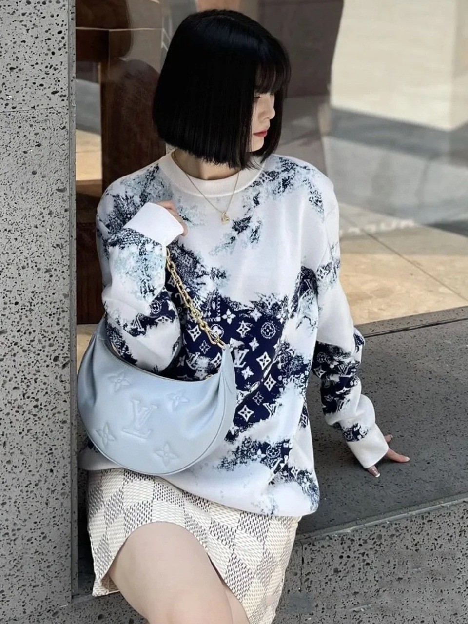 ルイヴィトンのセーター偽物 ニット素材 トップス 柔らかい 暖かい 純綿 高級感たっぷり ホワイト_9