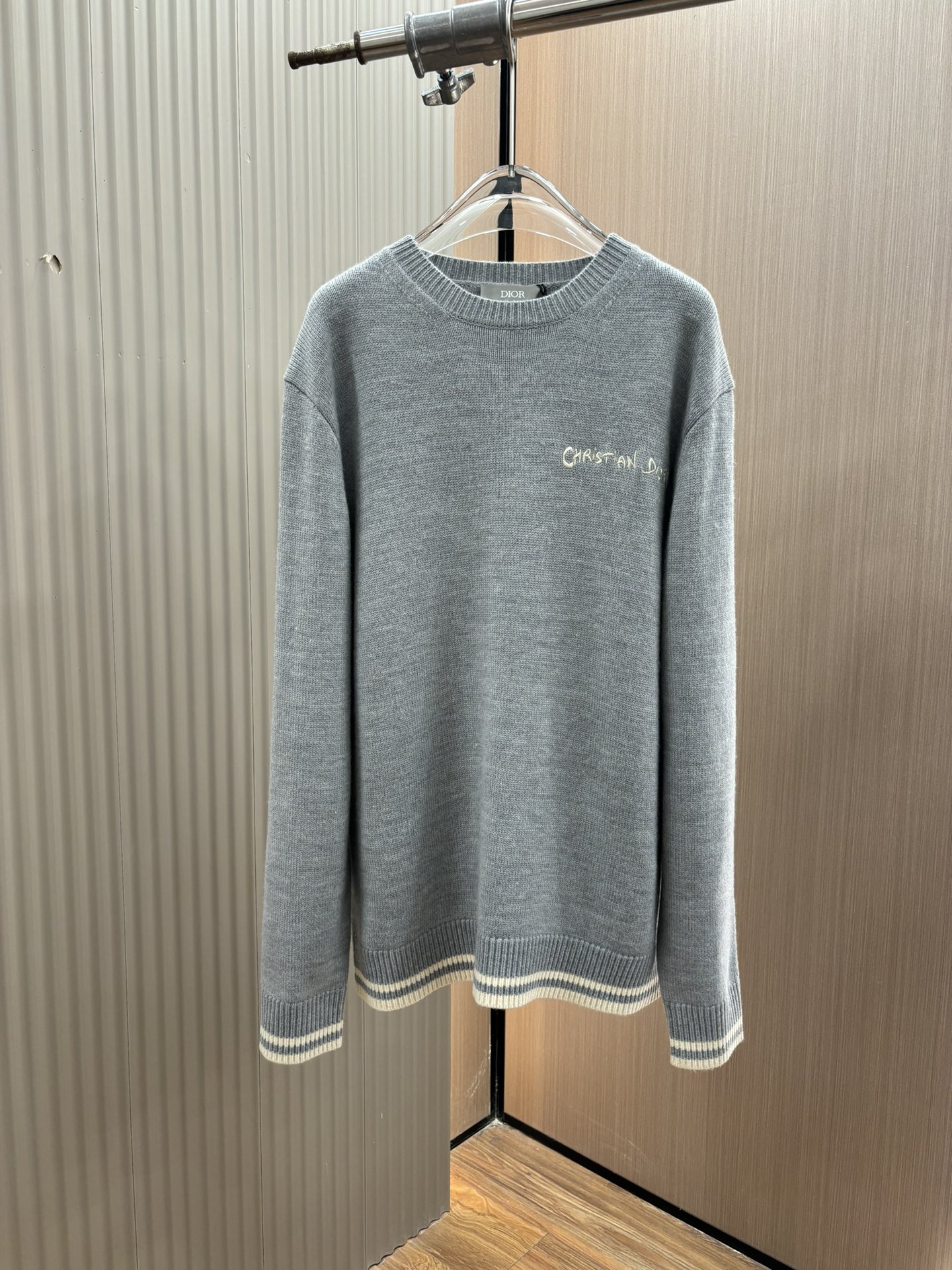 dior セーラー ニットスーパーコピー トップス セーター 柔軟 暖かい ロゴ刺繍 シンプル グレイ_1
