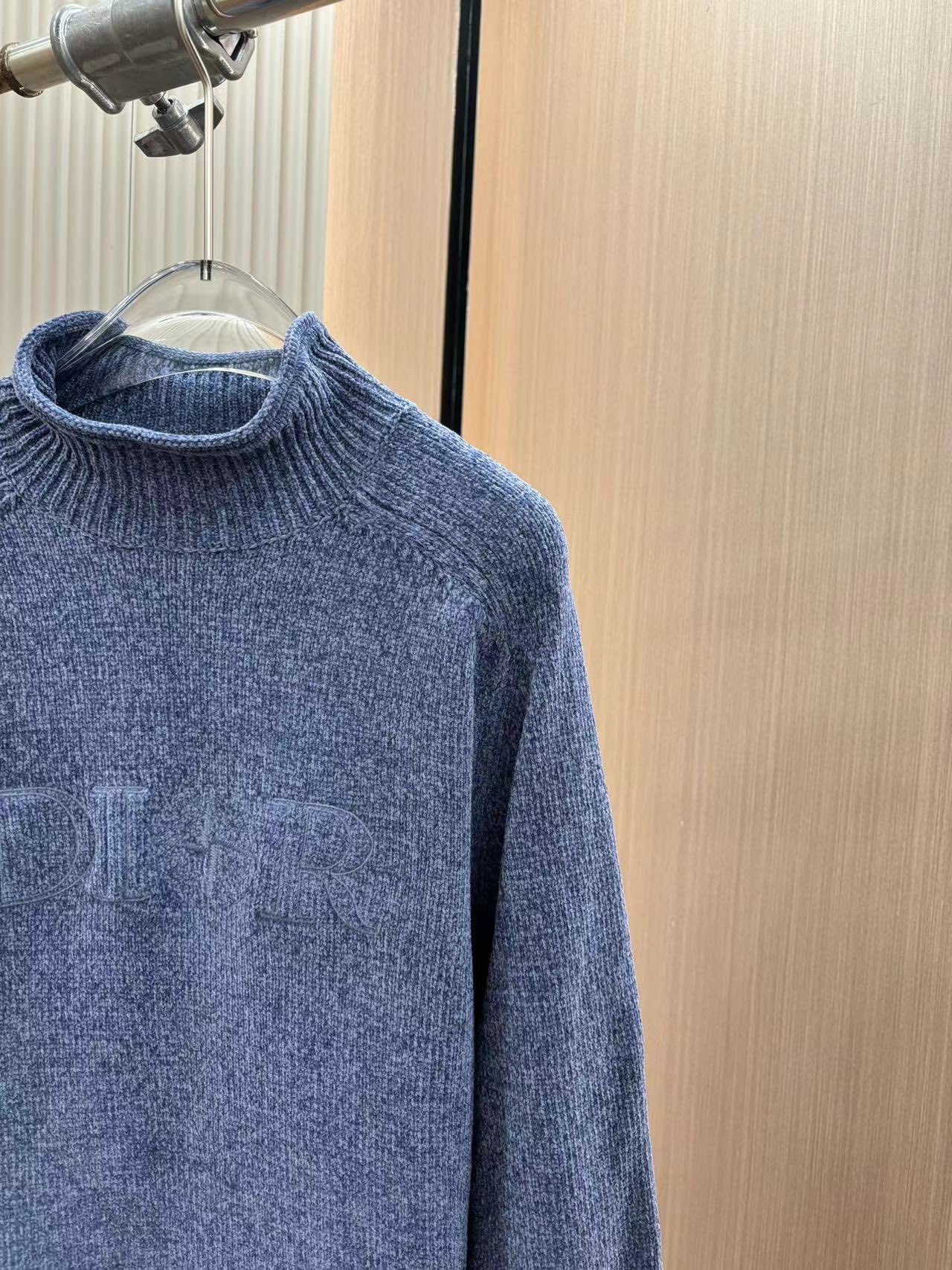 海外セレブが愛用する dior セーター偽物 トップス ニット 柔軟 暖かい ハイネック 柔らかい ブルー_4