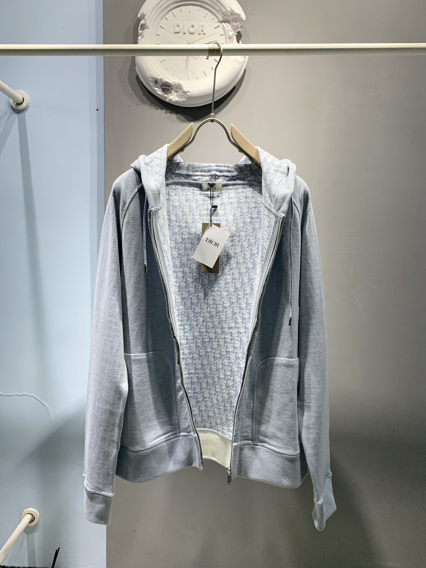 ディオールジャケットＮ級品 トップス アウター 運動服 ランニング 純綿 フード付き グレイ_5