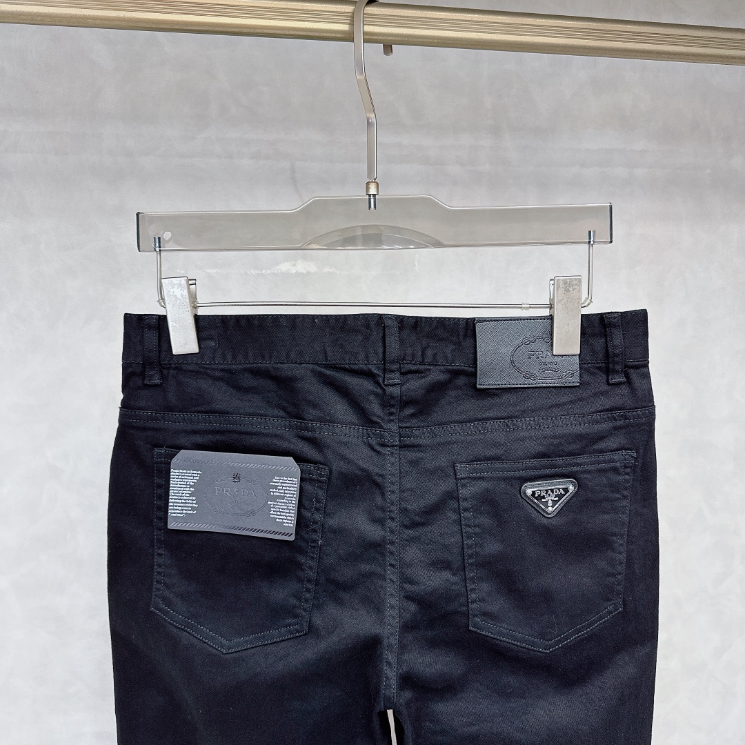プラダ デニム サロペット激安通販 カジュアルパンツ ズボン 秋服 美脚 デニム素材 シンプル ブラック_6