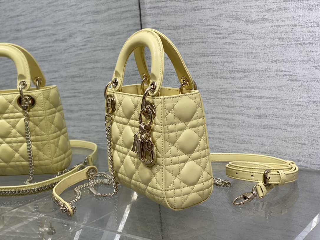 人気流行品 dior レディトート バッグスーパーコピー 牛革 優雅レディ レザー 斜め掛けバッグ ハンドバッグ イエロー_6