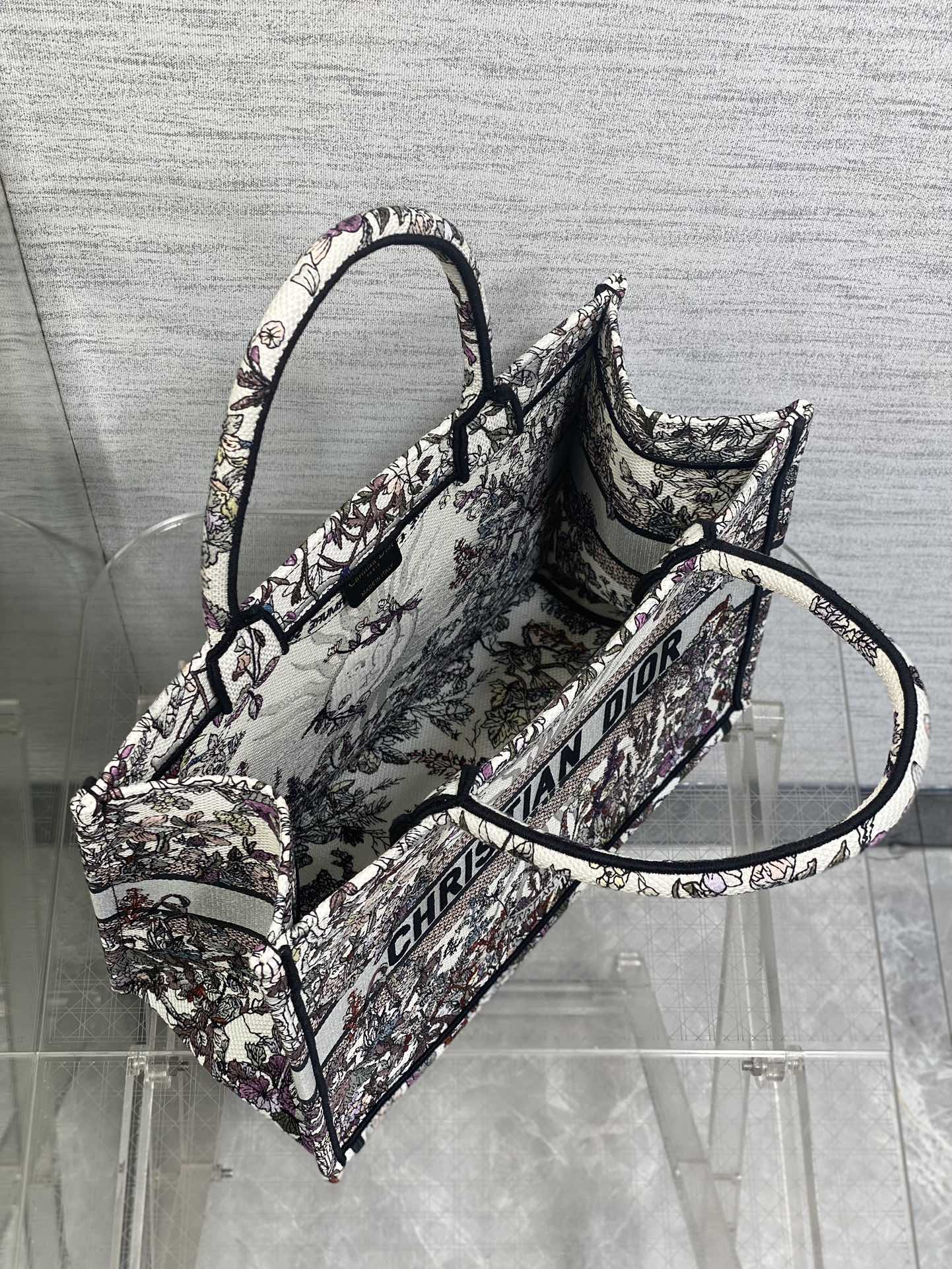 お買い得品ディオール バックコピー ロゴ刺繍 ハンドバッグ 斜め掛けバッグ 大容量 レディ グレイ_7