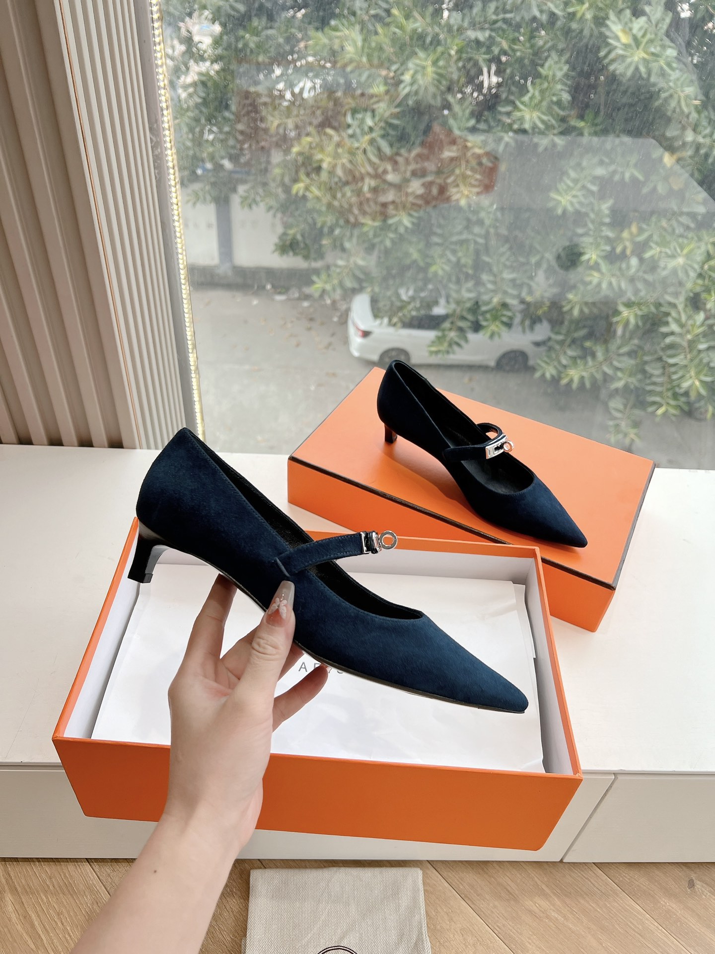 hermes ベビー シューズ 値段コピー パップス 優雅 レディ 本革 上質品 あるきやすい ブルー_3