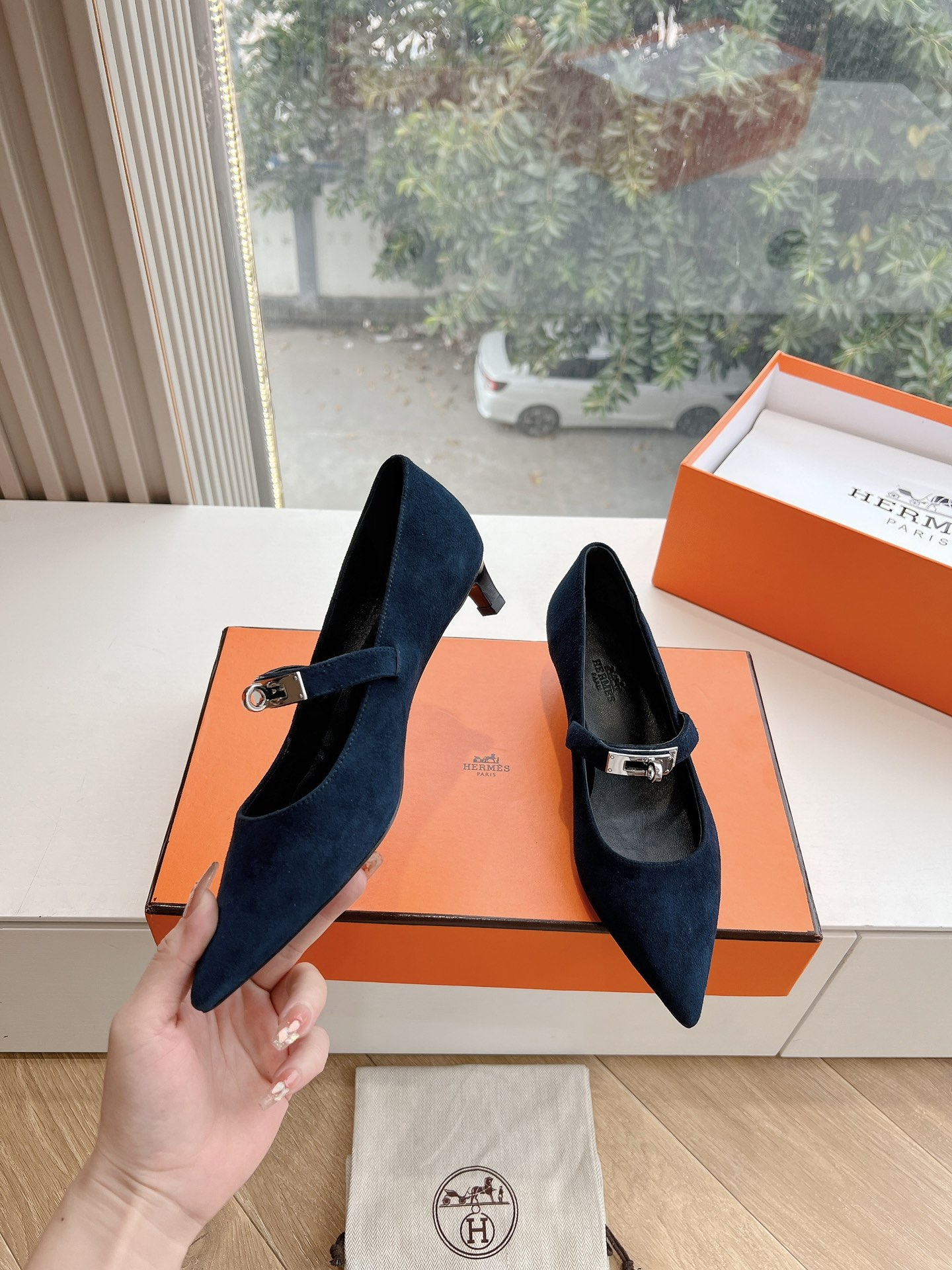 hermes ベビー シューズ 値段コピー パップス 優雅 レディ 本革 上質品 あるきやすい ブルー_5