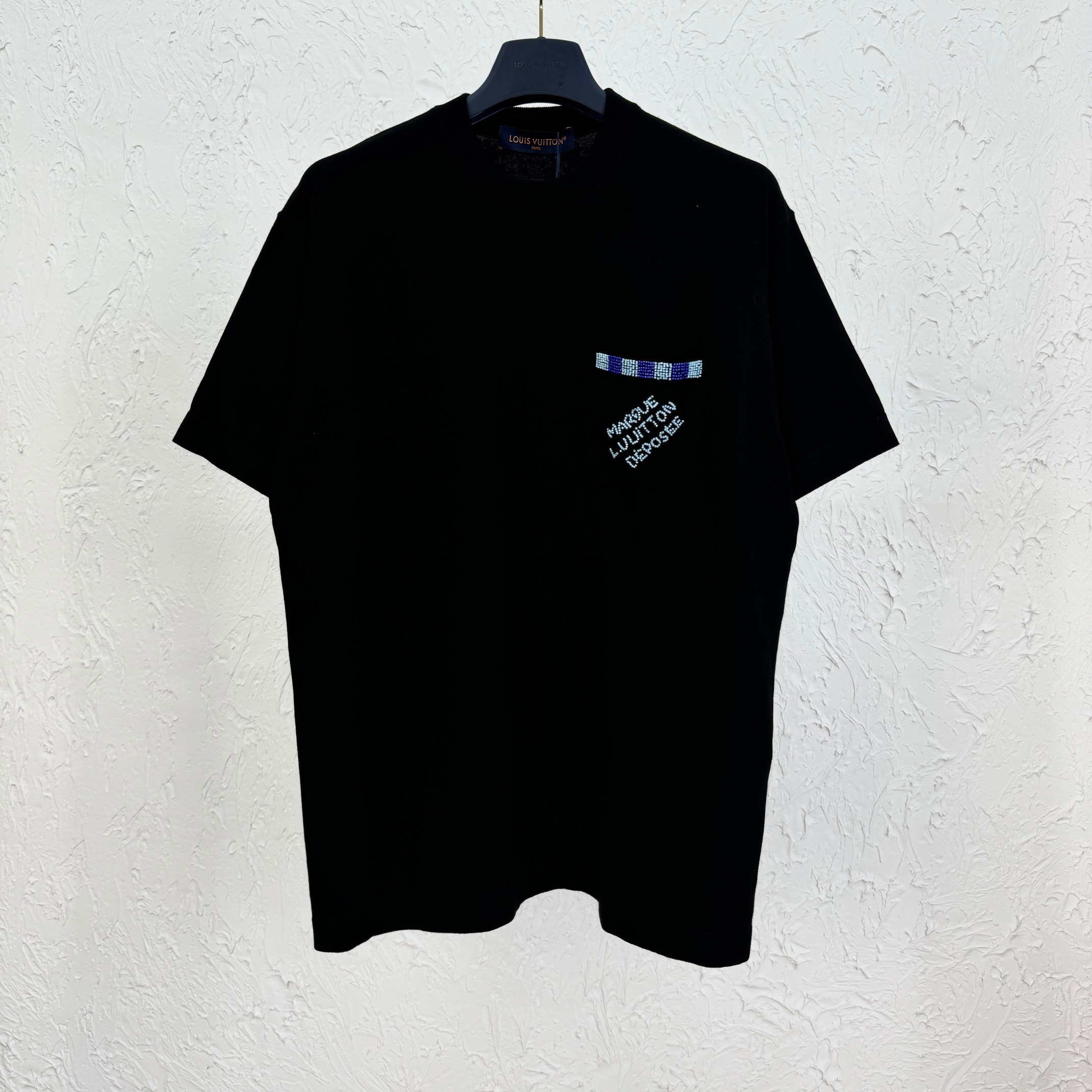 ルイヴィトン tシャツ チェーンスーパーコピー プリント トップス 半袖  純綿 触り心地が良いブラック_1