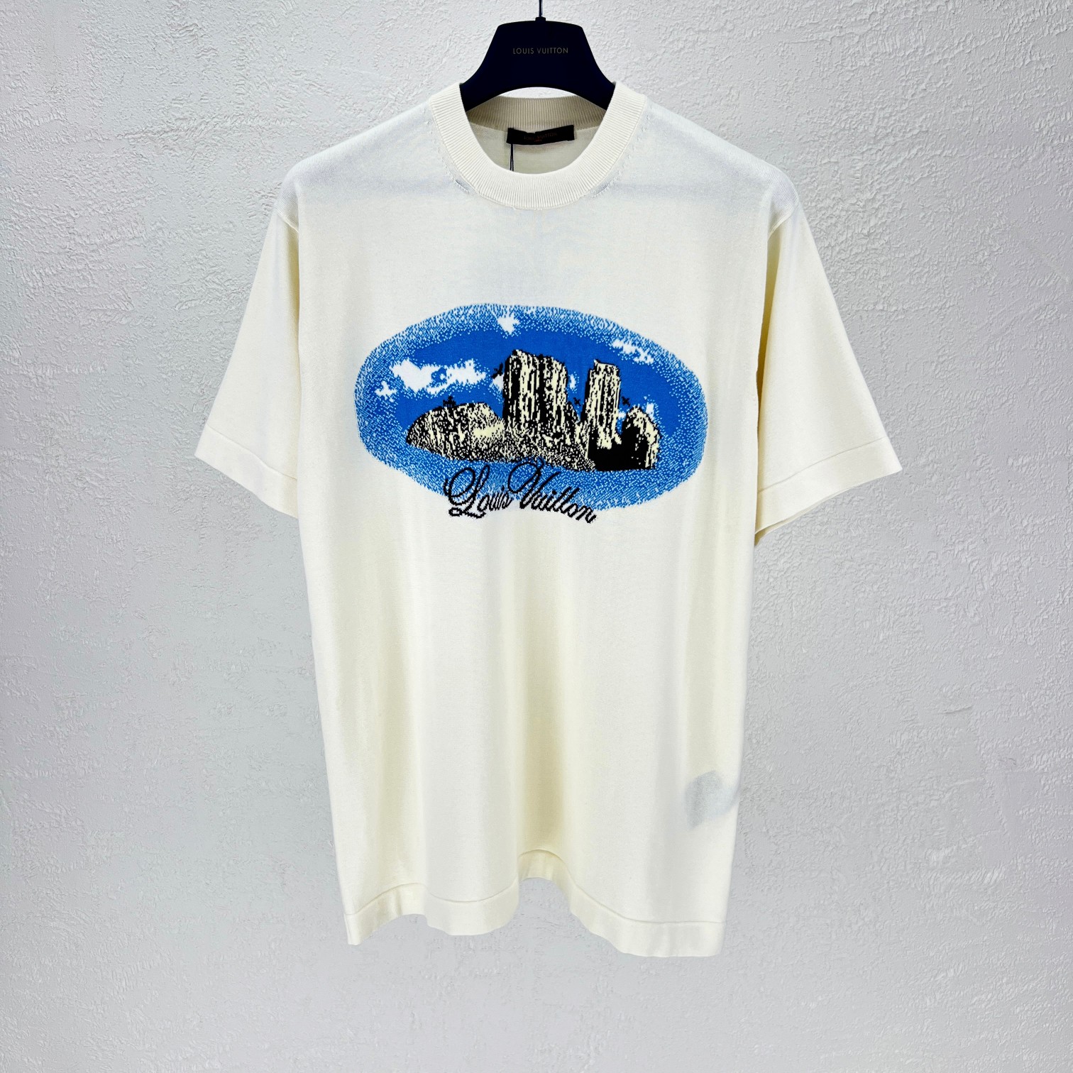 大人気 ルイヴィトンtシャツ メンズ偽物 プリント トップス 半袖  純綿 触り心地が良い ホワイト_1